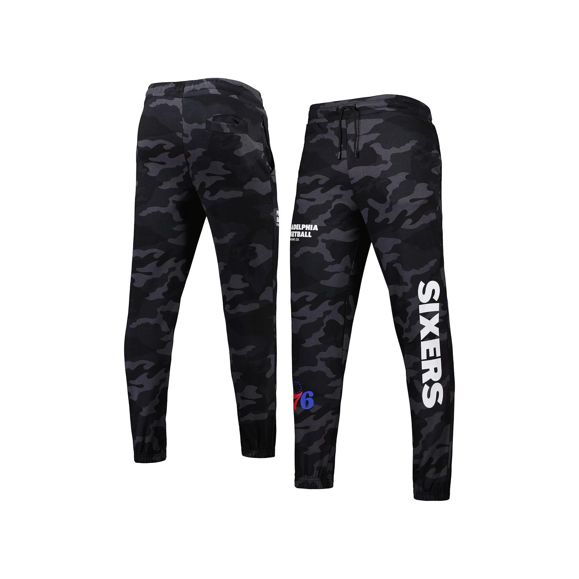 Men's New Era Black/Camo Philadelphia 76ers Tonal Joggers, Size: 2XL, 76r Black Product Image