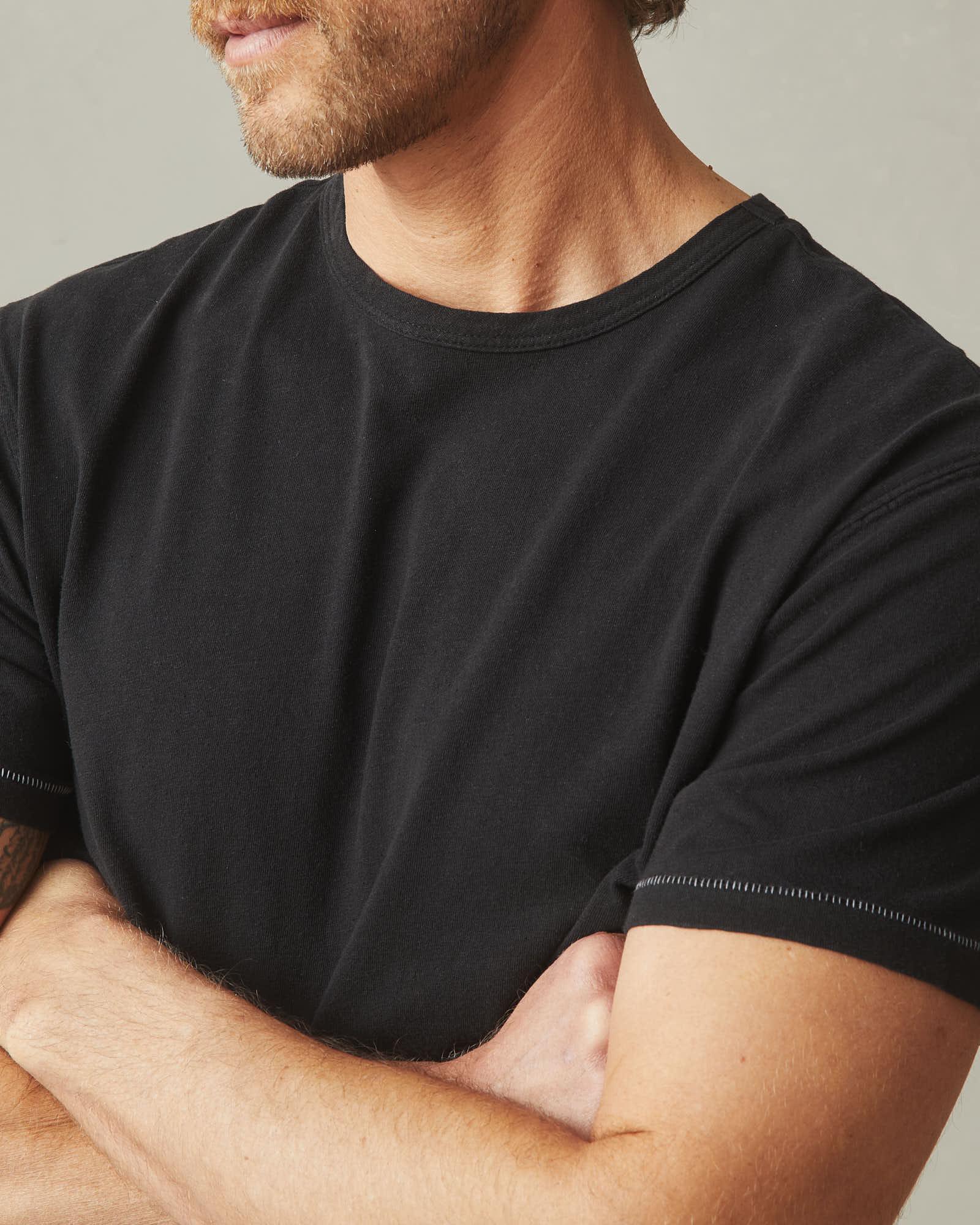 Men's Hemp Jersey Crew Tee - Black Product Image