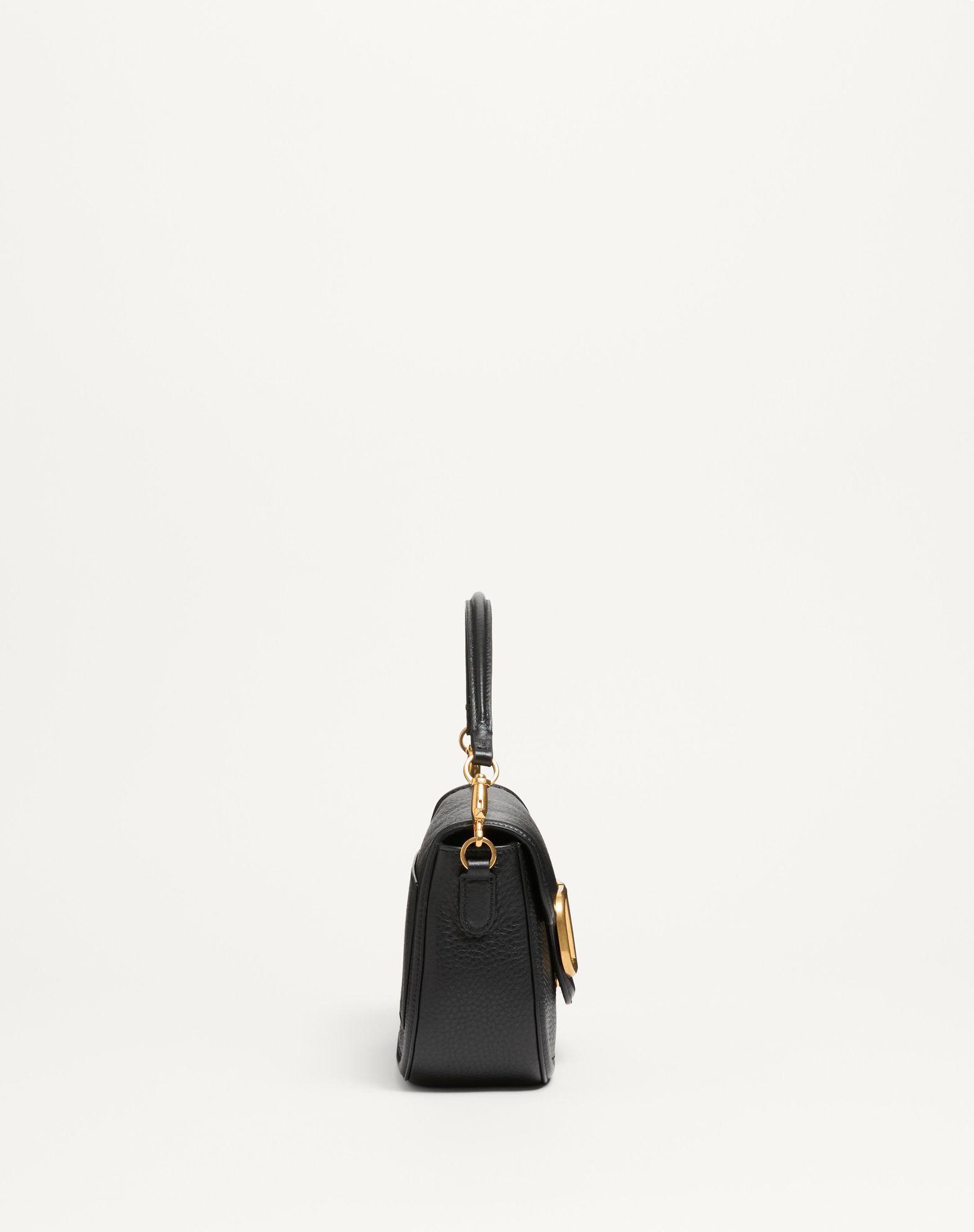 Valentino Garavani Alltime Shoulder Bag In Grainy Calfskin With Jacquard Ribbon Strap Product Image