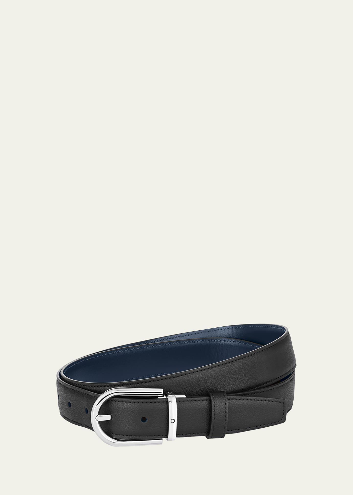 Mens Reversible Leather Buckle Belt Product Image