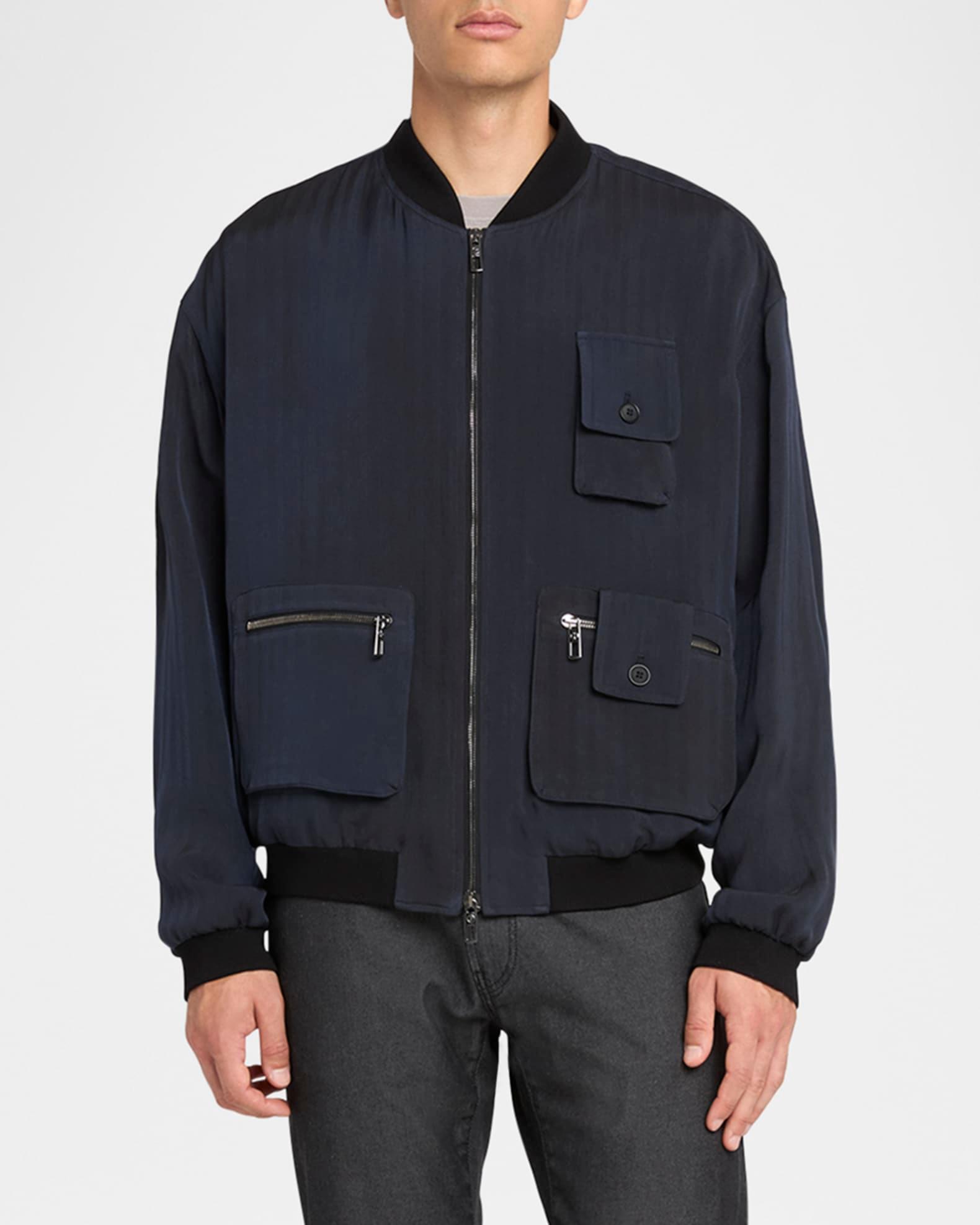 Men's Chevron Utility Bomber Jacket Product Image