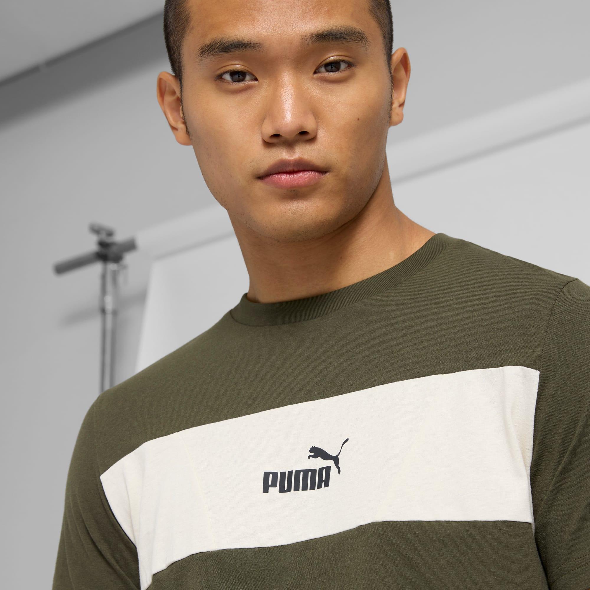 PUMA Power Men's Colorblock T-Shirt in Grey Skies Product Image