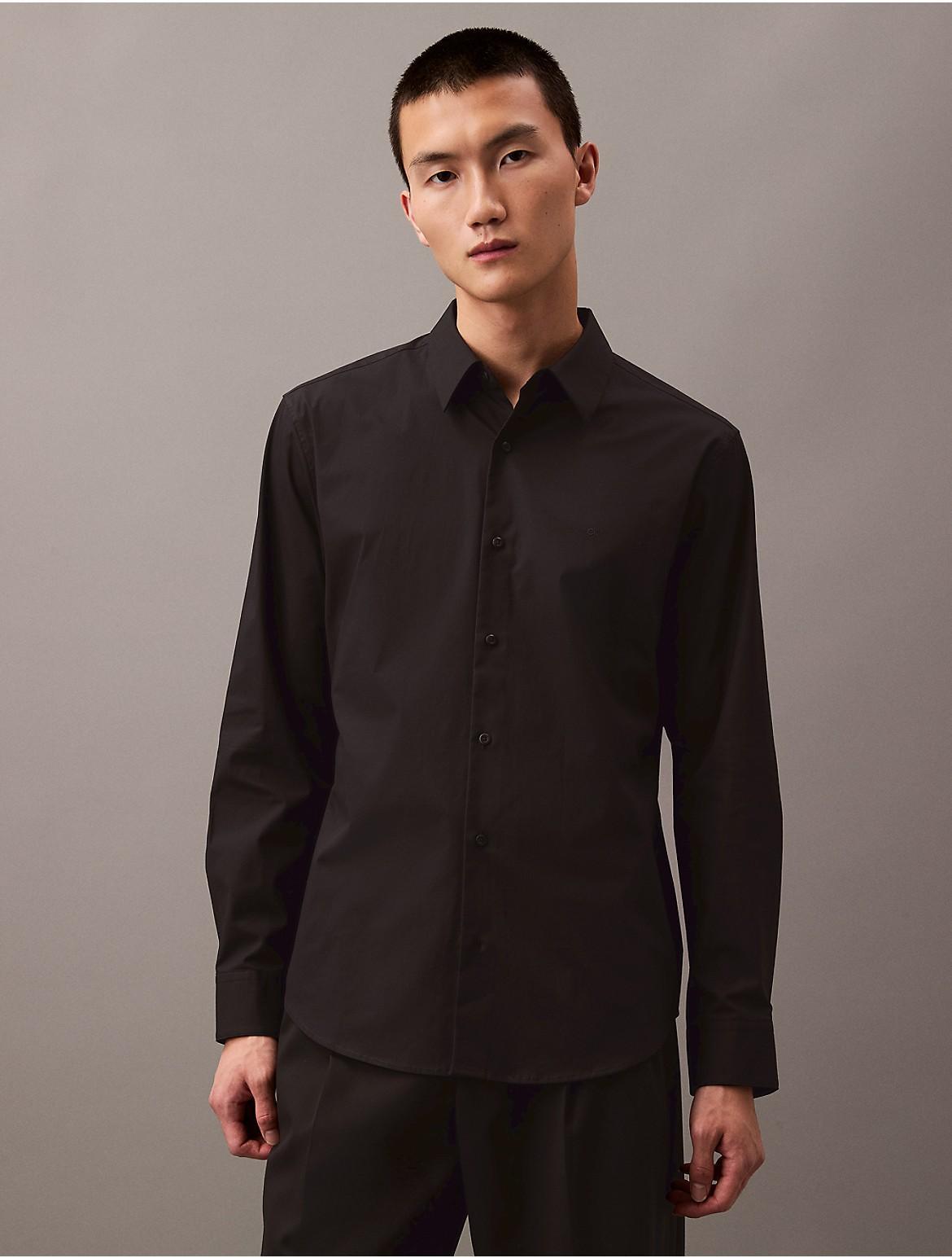 Calvin Klein Mens Cotton Stretch Classic Button-Down Shirt - Blue - XXL Product Image