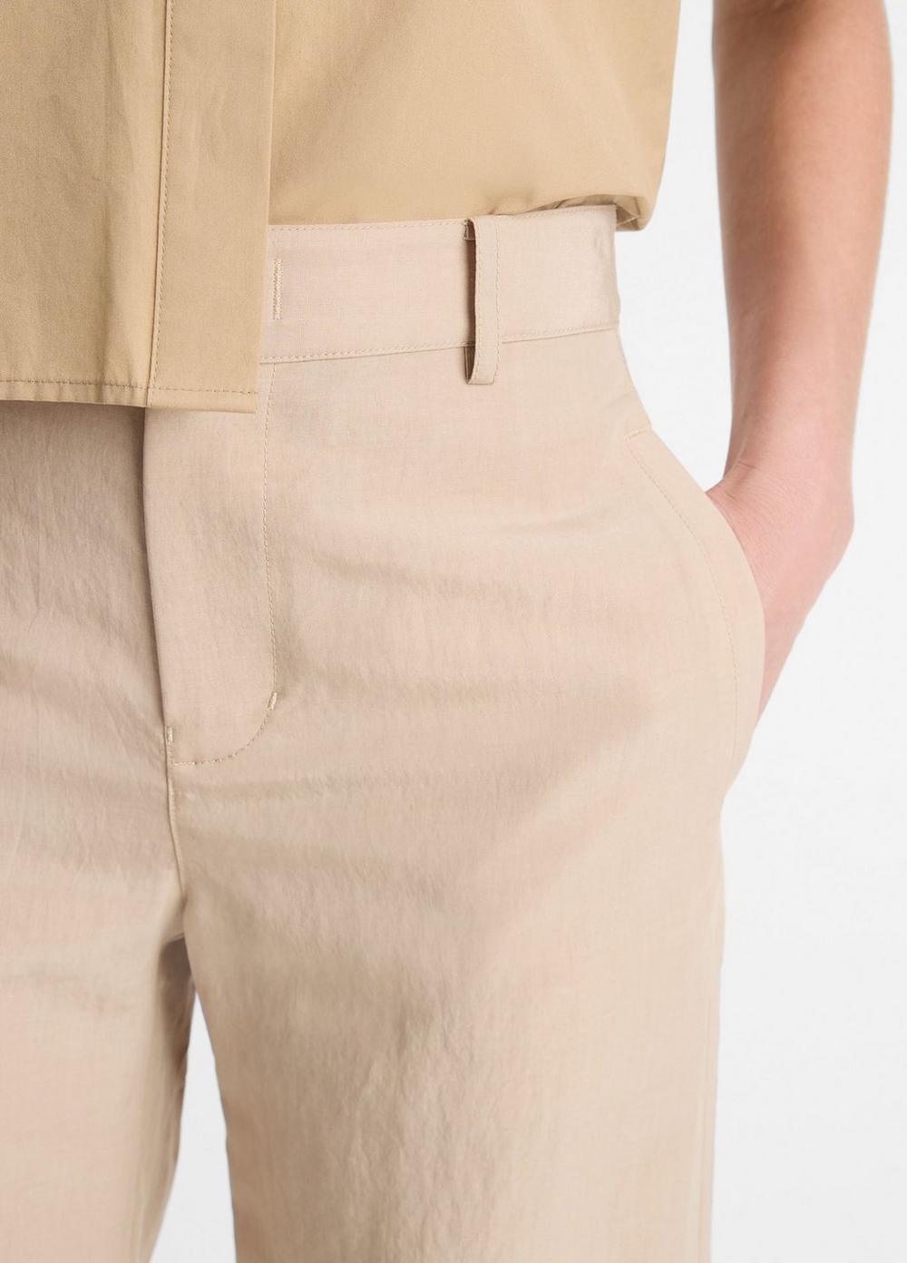 Womens Mid-Rise Textured Wide-Leg Trouser, Cliffside, Size 10 Vince Product Image
