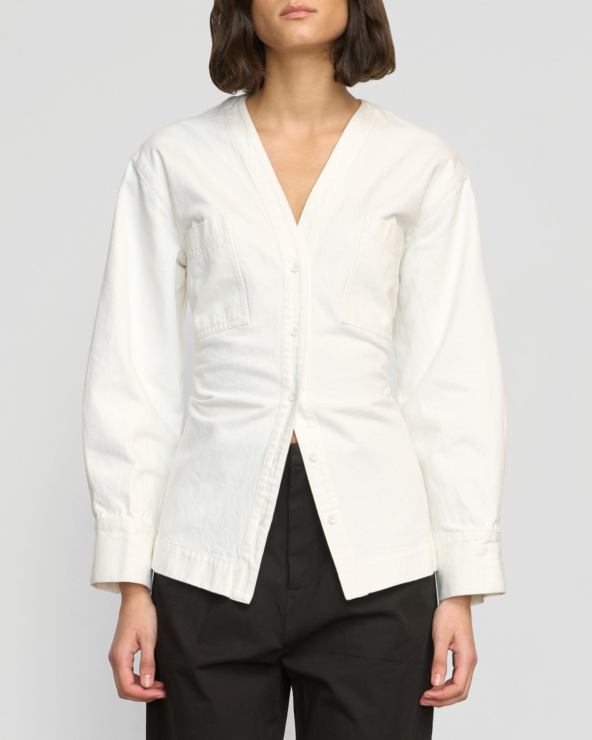 Emmett Structured-Sleeve Denim Jacket Product Image