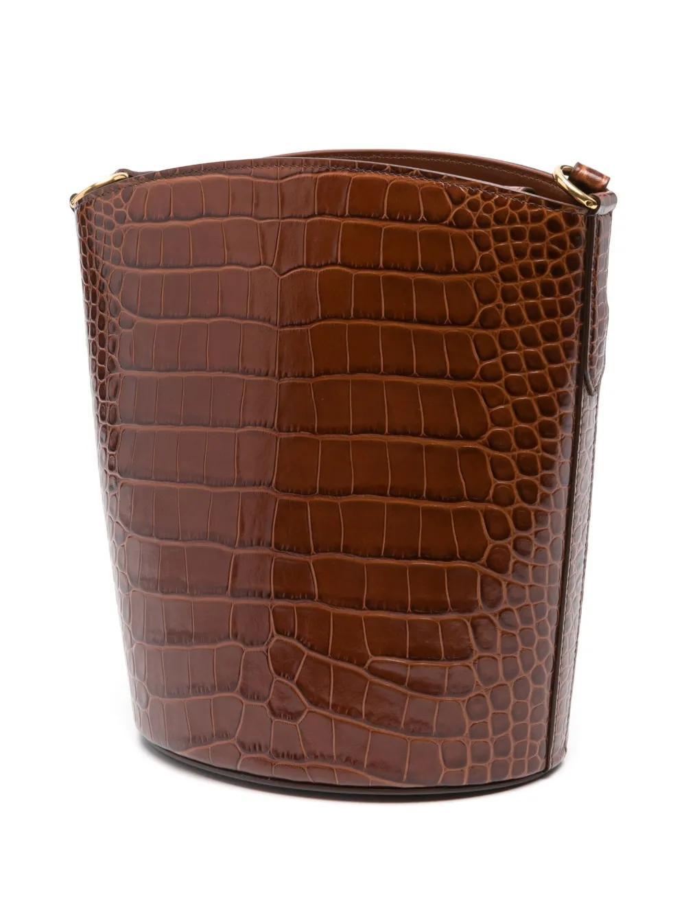 medium croc-effect bucket bag Product Image