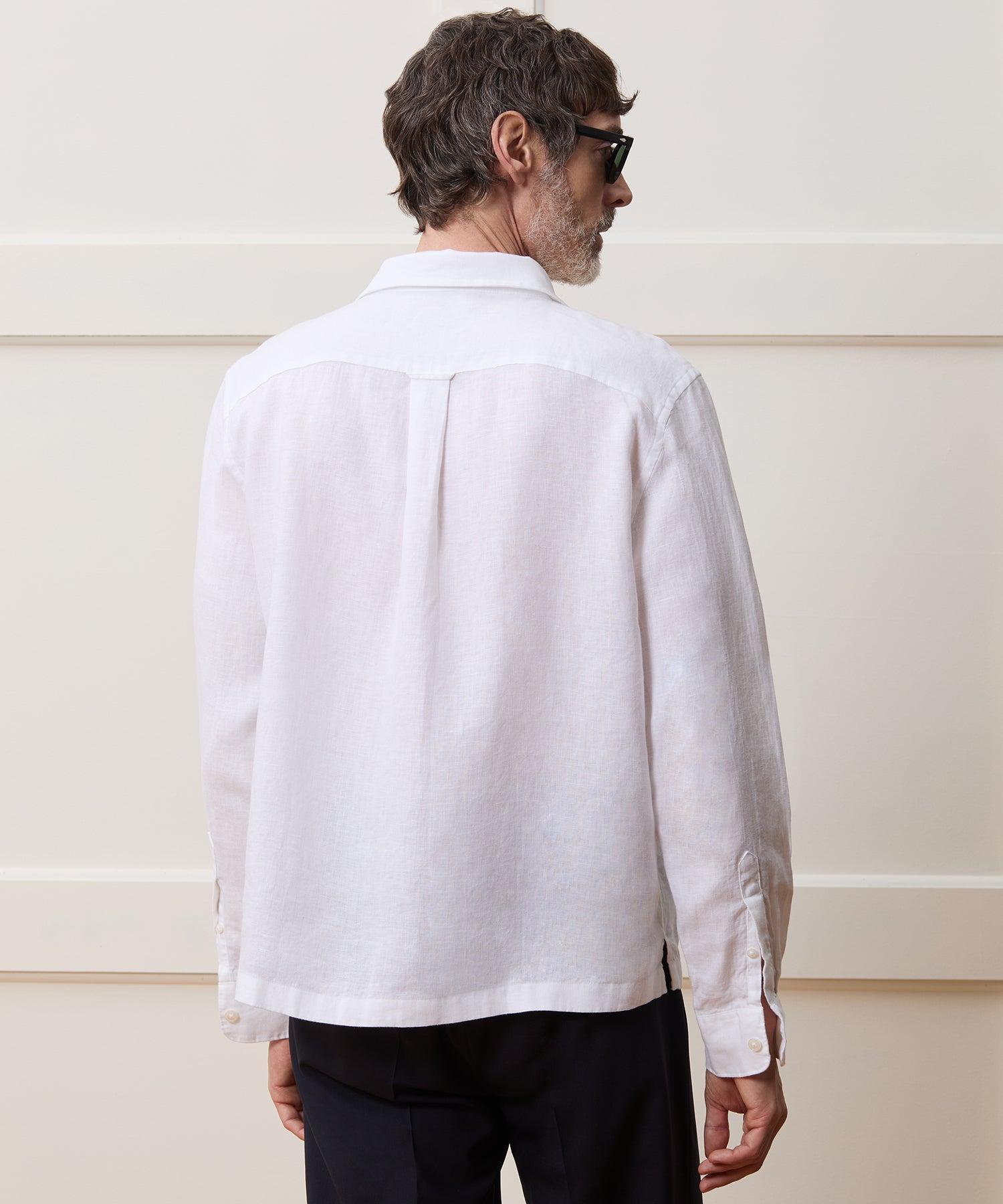 Cropped Sea Soft Irish Linen Camp Collar Shirt Product Image