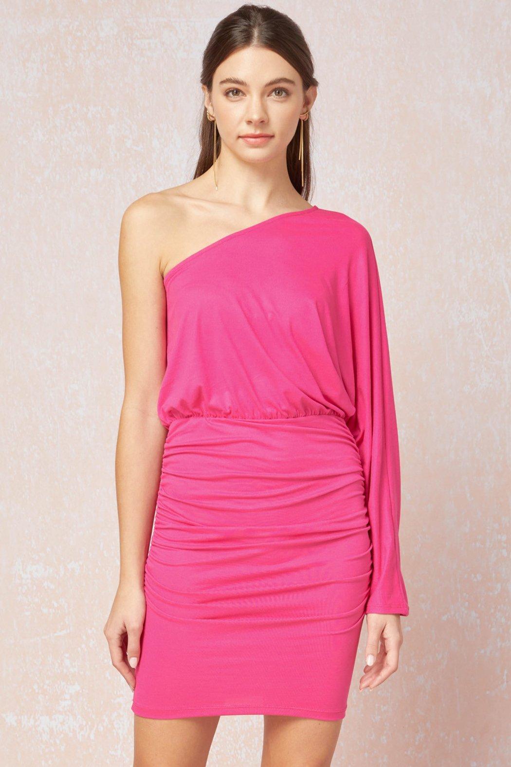 Sexy & Solid One Shoulder Long Sleeve Dress Product Image