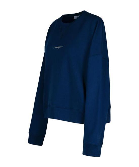 MSGM Logo-print Drop-shoulder Sweatshirt In Navy Product Image