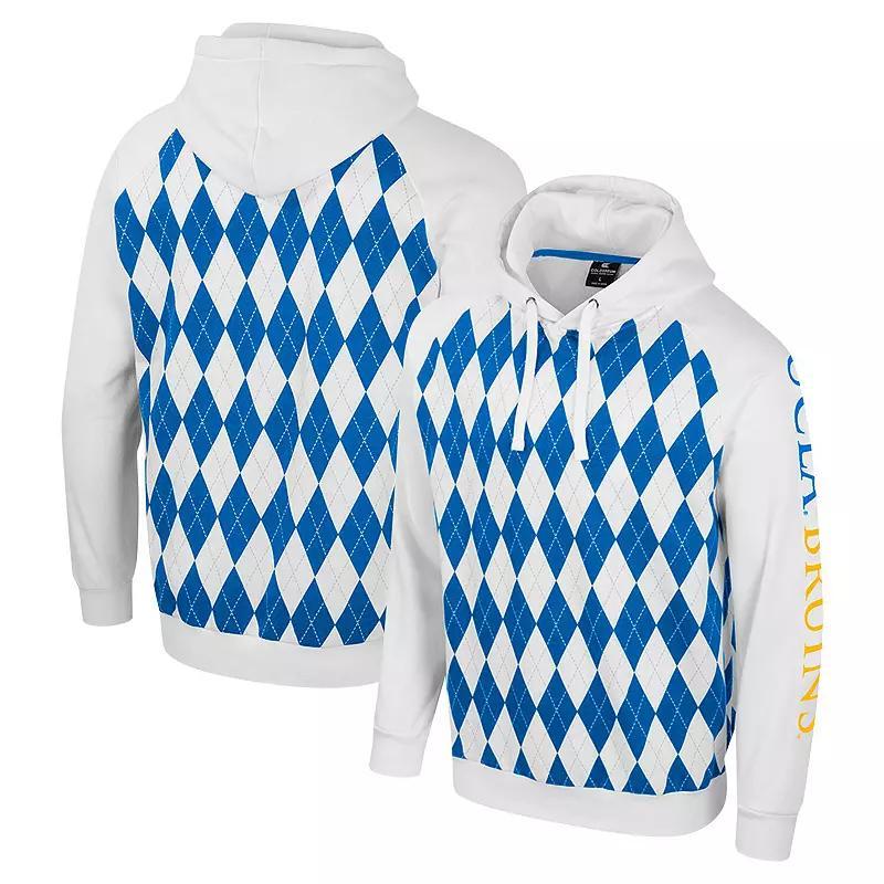 Men's Colosseum White Wisconsin Badgers The Dealio Raglan Pullover Hoodie, Size: 2XL Product Image