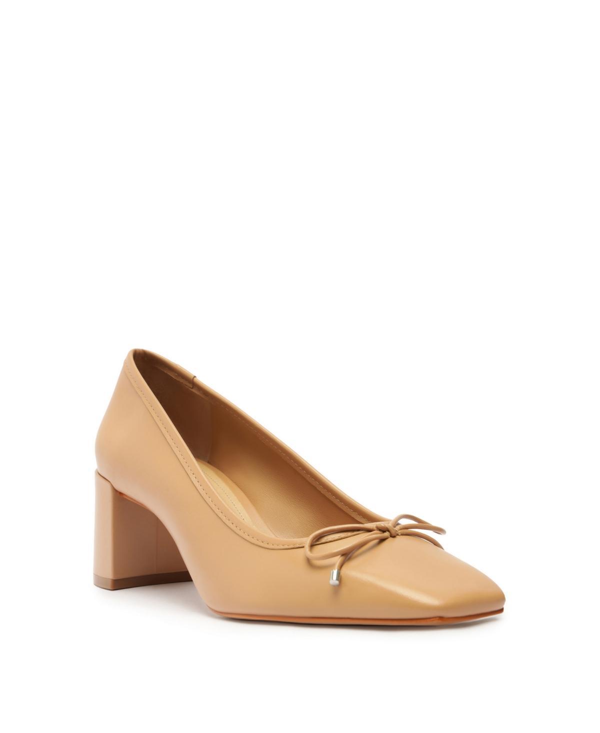 Womens Arissa Leather Block-Heel Pumps Product Image