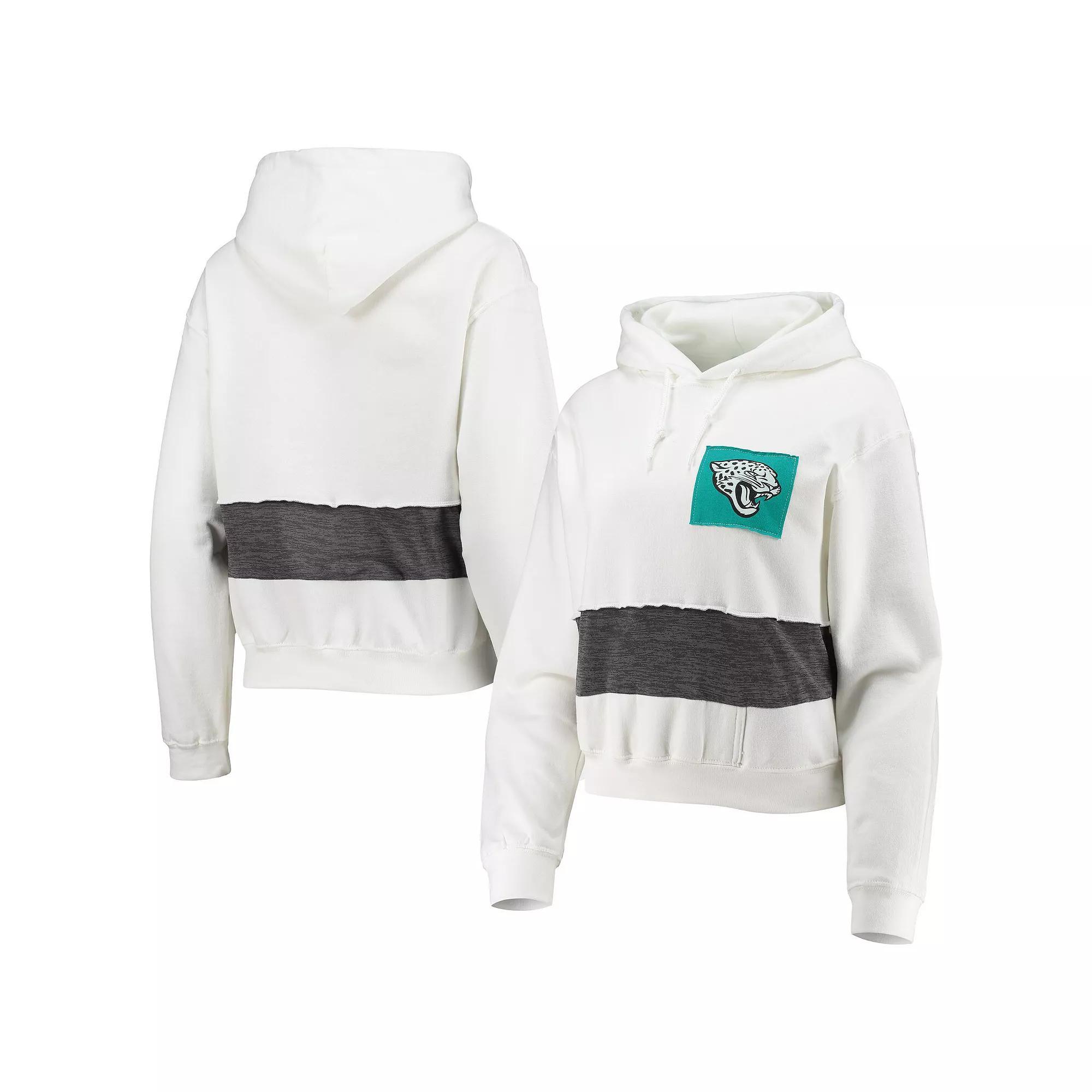Women's Refried Apparel White Jacksonville Jaguars Sustainable Crop Dolman Pullover Hoodie, Size: Small Product Image