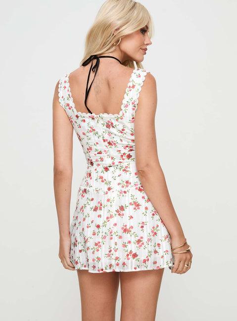 Dasha Mini Dress White Floral Product Image