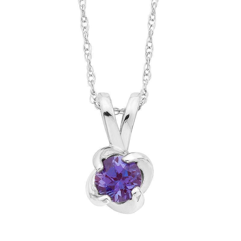 Boston Bay Diamonds Sterling Silver Birthstone Swirl Pendant Necklace, Women's, Size: 18", Purple Product Image