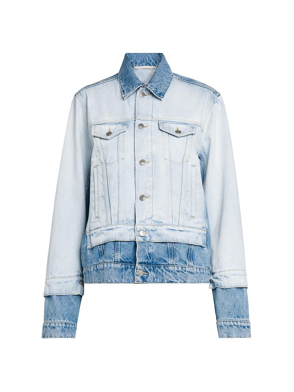 Womens Mixed Denim Jacket Product Image
