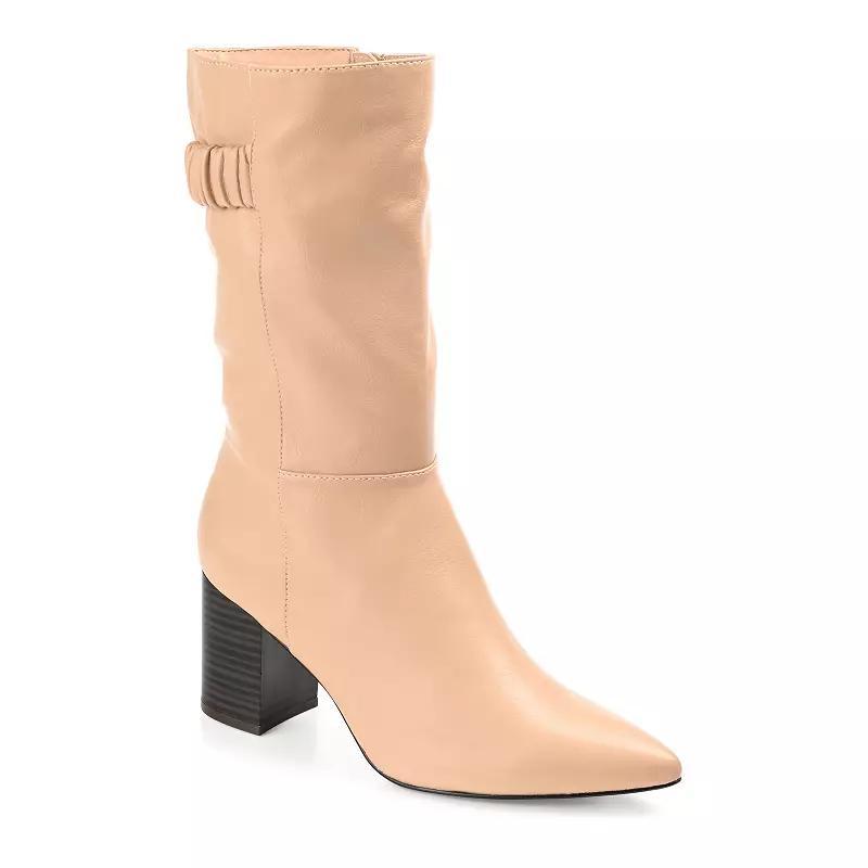 Journee Wilo Women's High Heeled Boots, Size: 9 Wc, Ivory Product Image