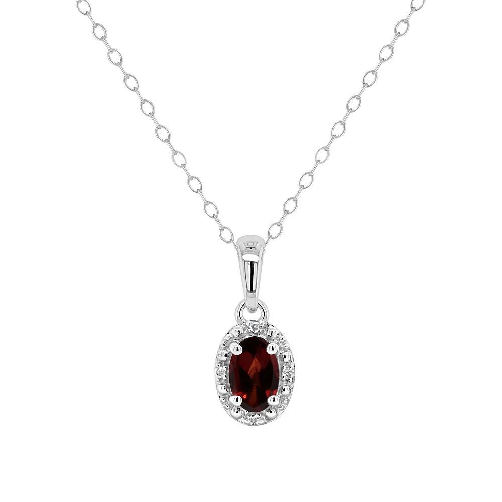 Celebration Gems Sterling Silver Gemstone & Diamond Accent Pendant Necklace, Womens Purple Product Image