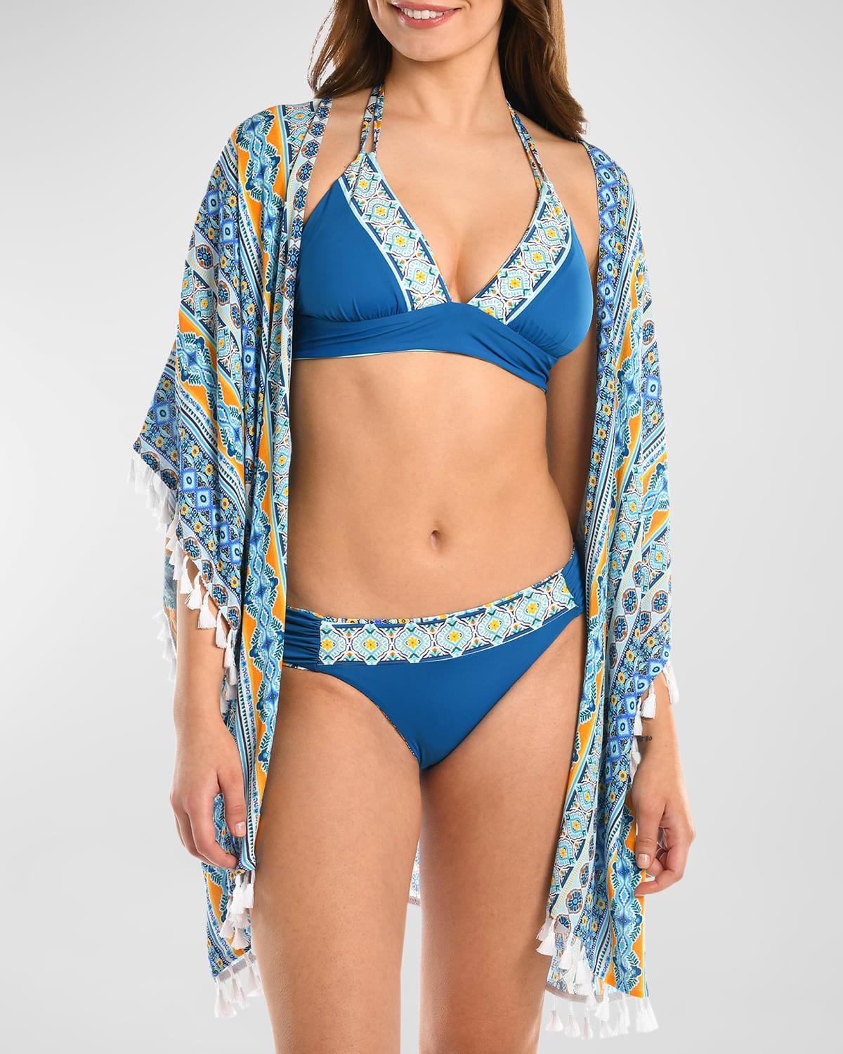 La Blanca Scarf City Open Front Kimono (Ice ) Women's Swimwear Product Image