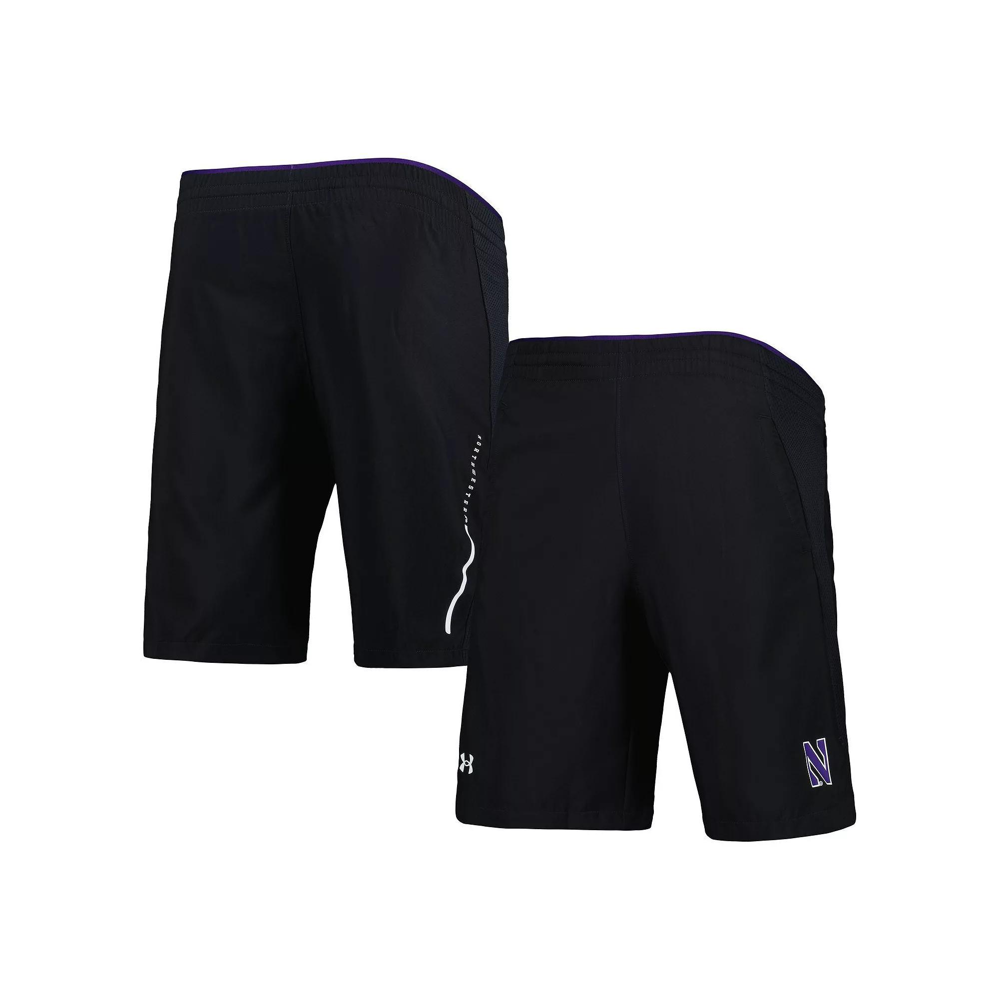 Men's Under Armour Black Northwestern Wildcats Woven Shorts, Size: 3XL Product Image