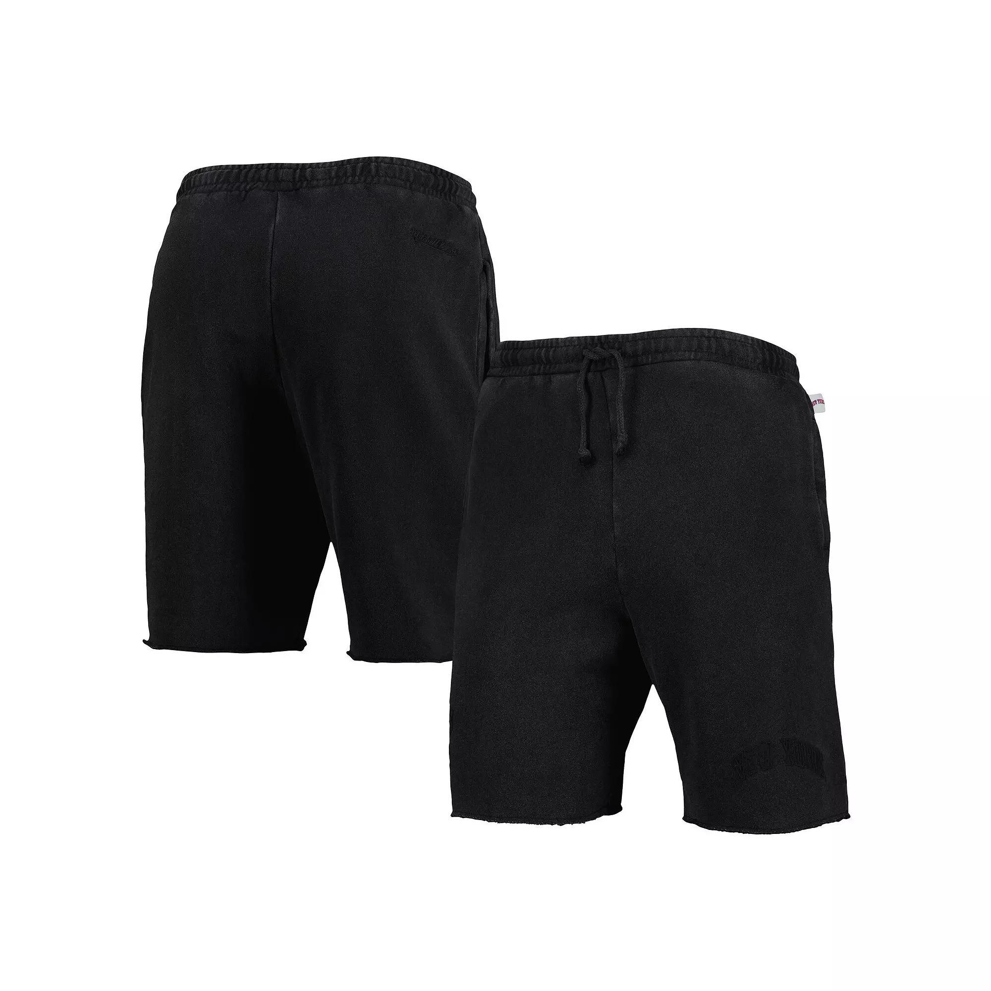 Men's Mitchell & Ness Black New York Knicks French Terry Tonal Fleece Shorts, Size: XL Product Image