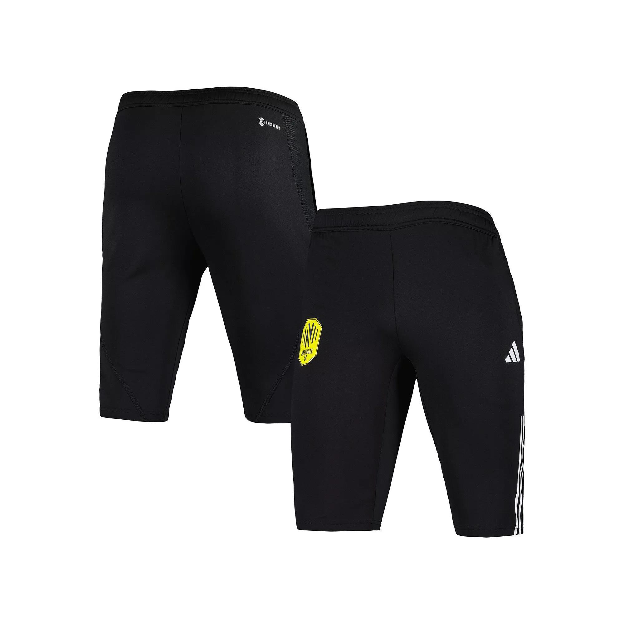 Mens adidas Black Nashville SC 2023 On-Field Training AEROREADY Half Pants Product Image