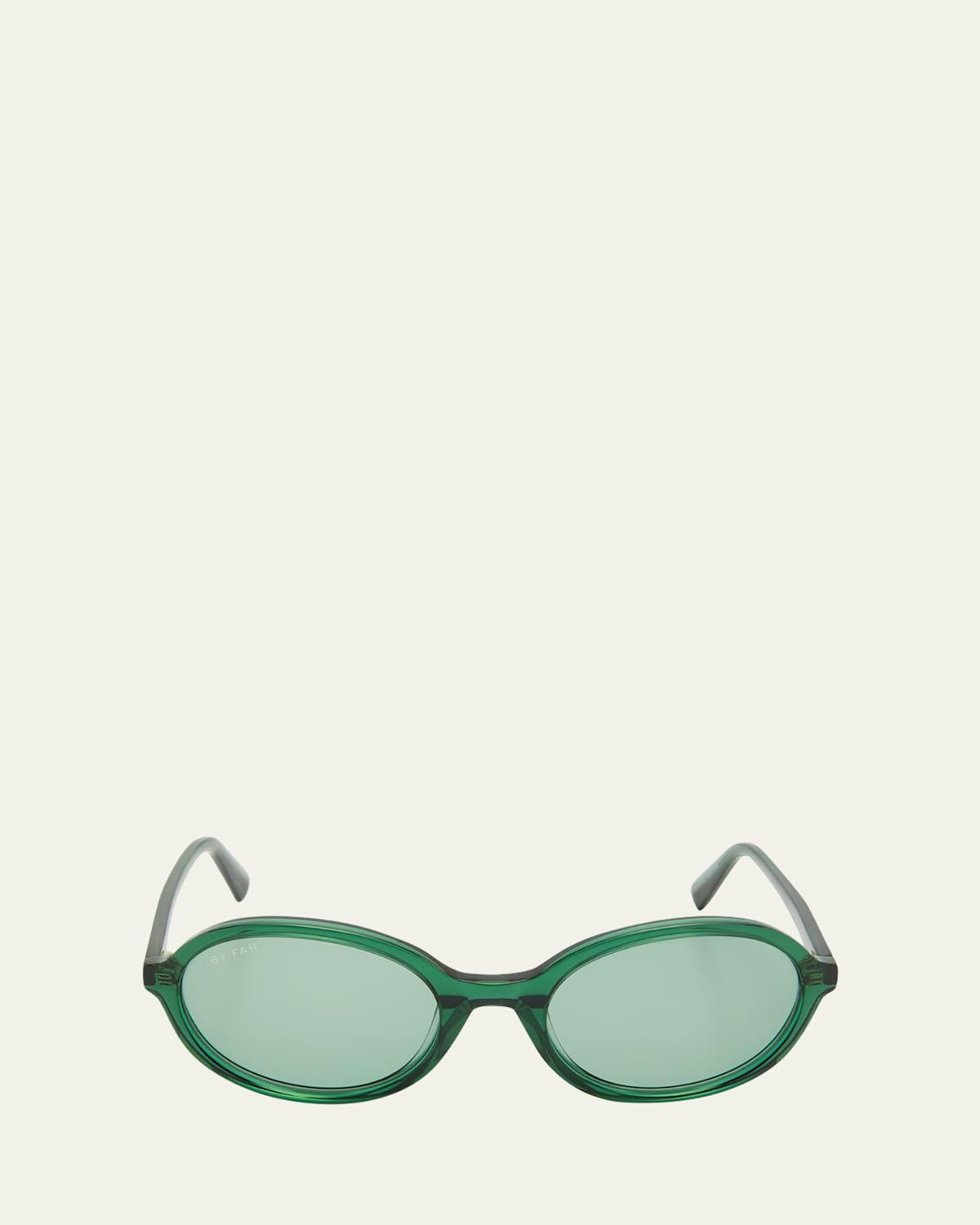Velvet Semi-Transparent Round Acetate Sunglasses Product Image