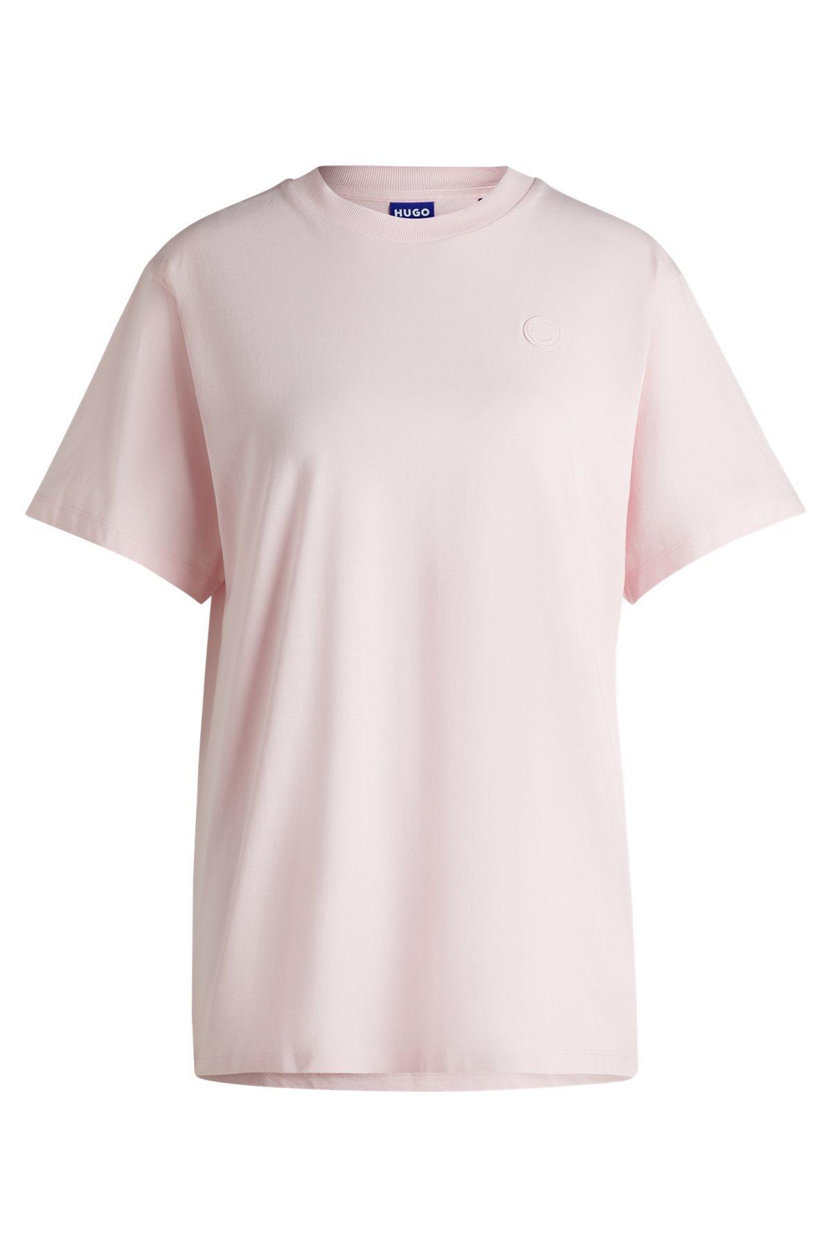 Cotton jersey T-shirt with curved logo Product Image