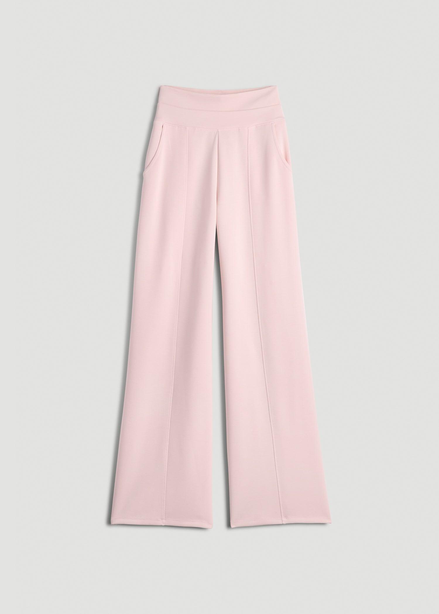 Soft Motion Wide Leg Ultra High Rise Pant for Tall Women in Barely Pink Product Image