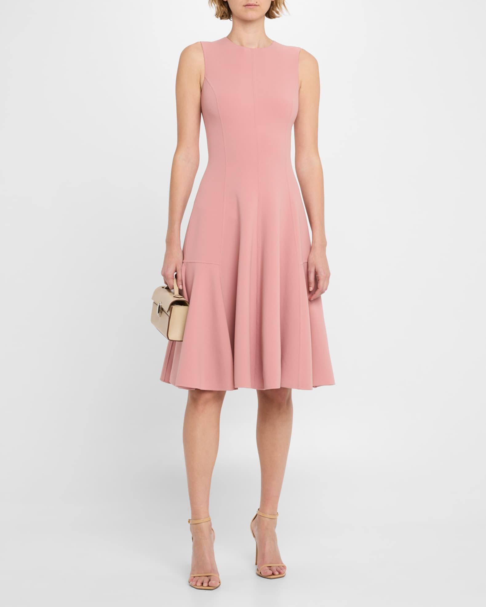 Sleeveless Wool Crepe Flare Dress Product Image