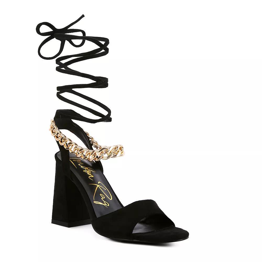 London Rag Gone Gurl Women's Chain Tie-Up Block Heel Sandals, Size: 6 Product Image