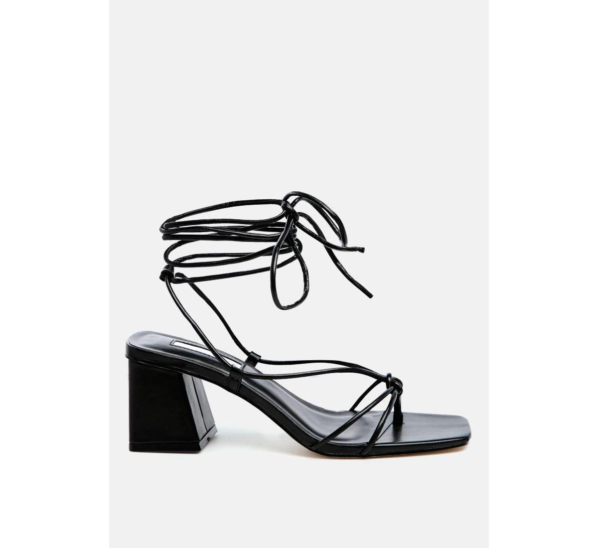 London Rag Spruce Women's Block Heel Sandals, Size: 10, Black Product Image