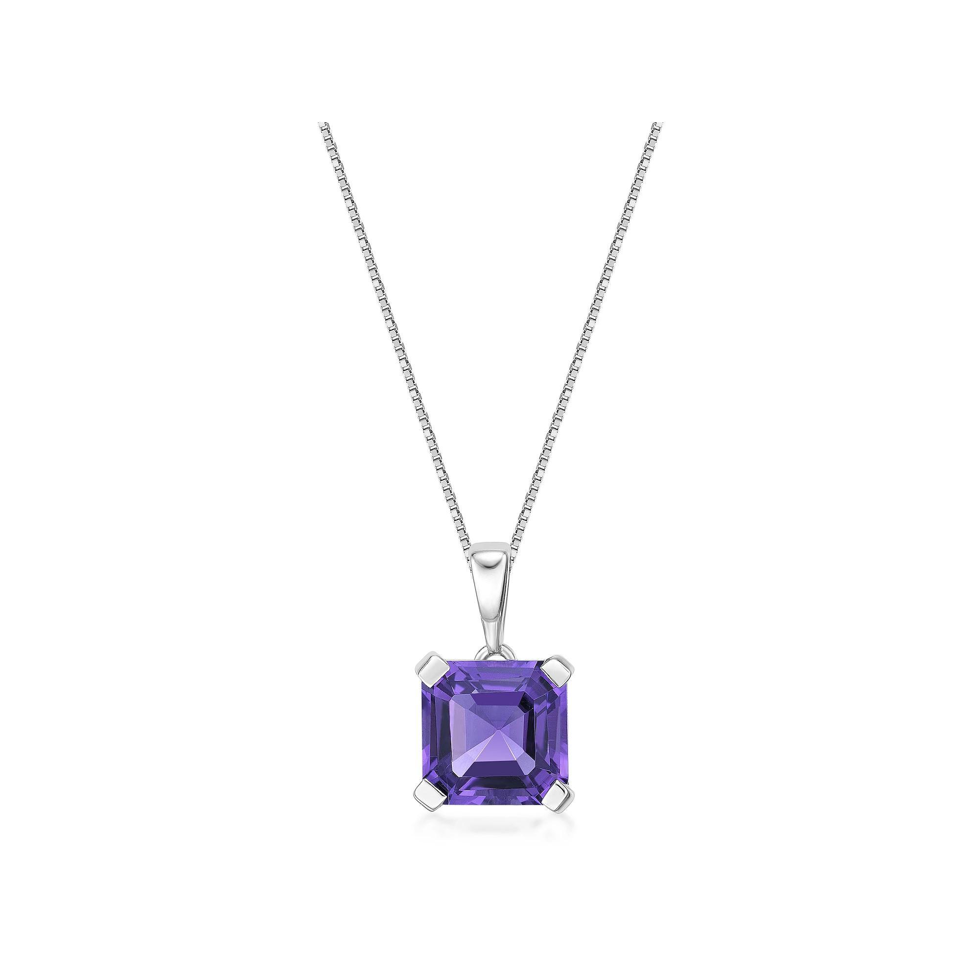 Gemminded Sterling Silver Amethyst Pendant Necklace, Women's, Size: 18" Product Image