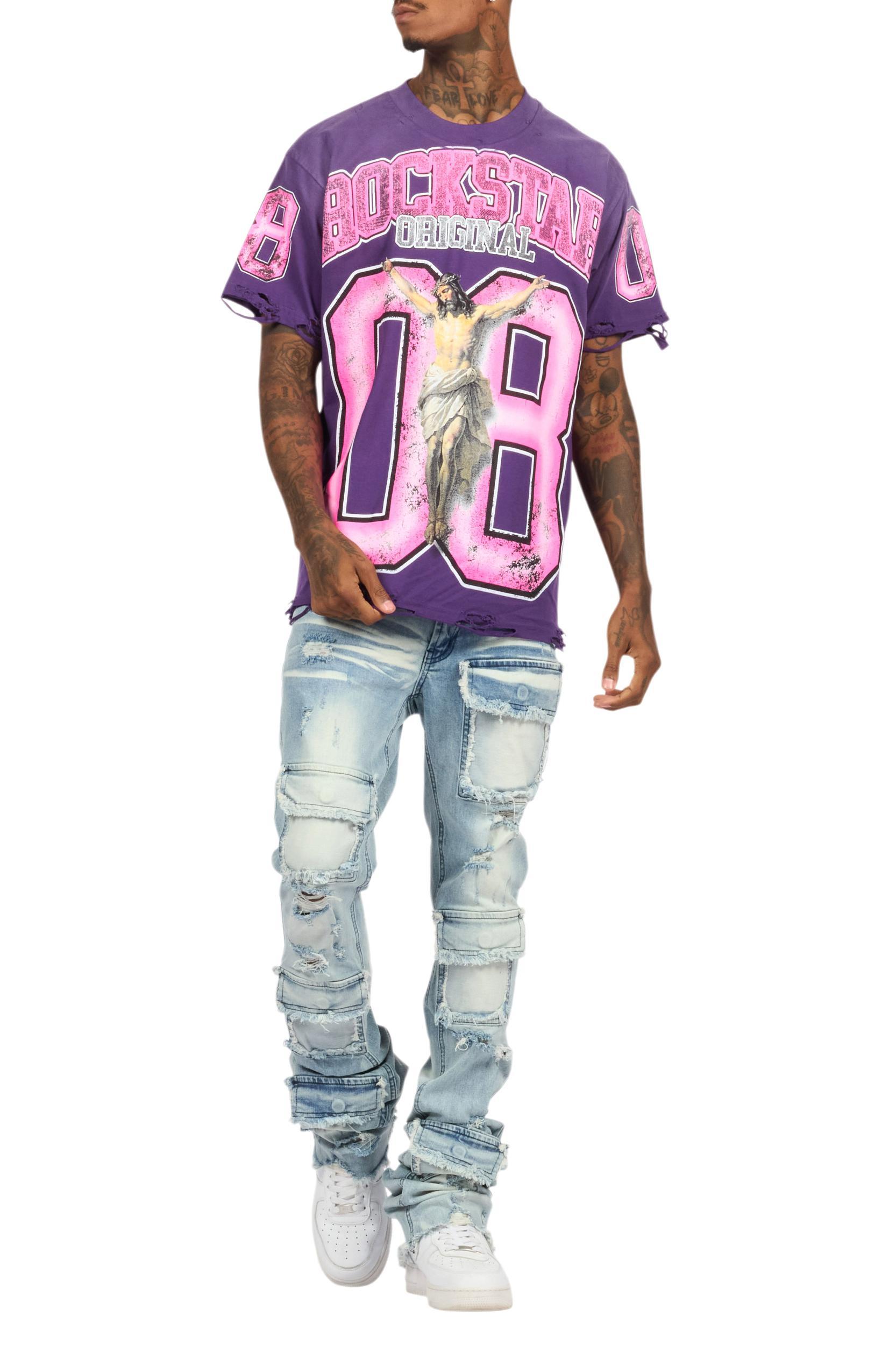 Fields Purple Oversized Graphic T-Shirt Male Product Image