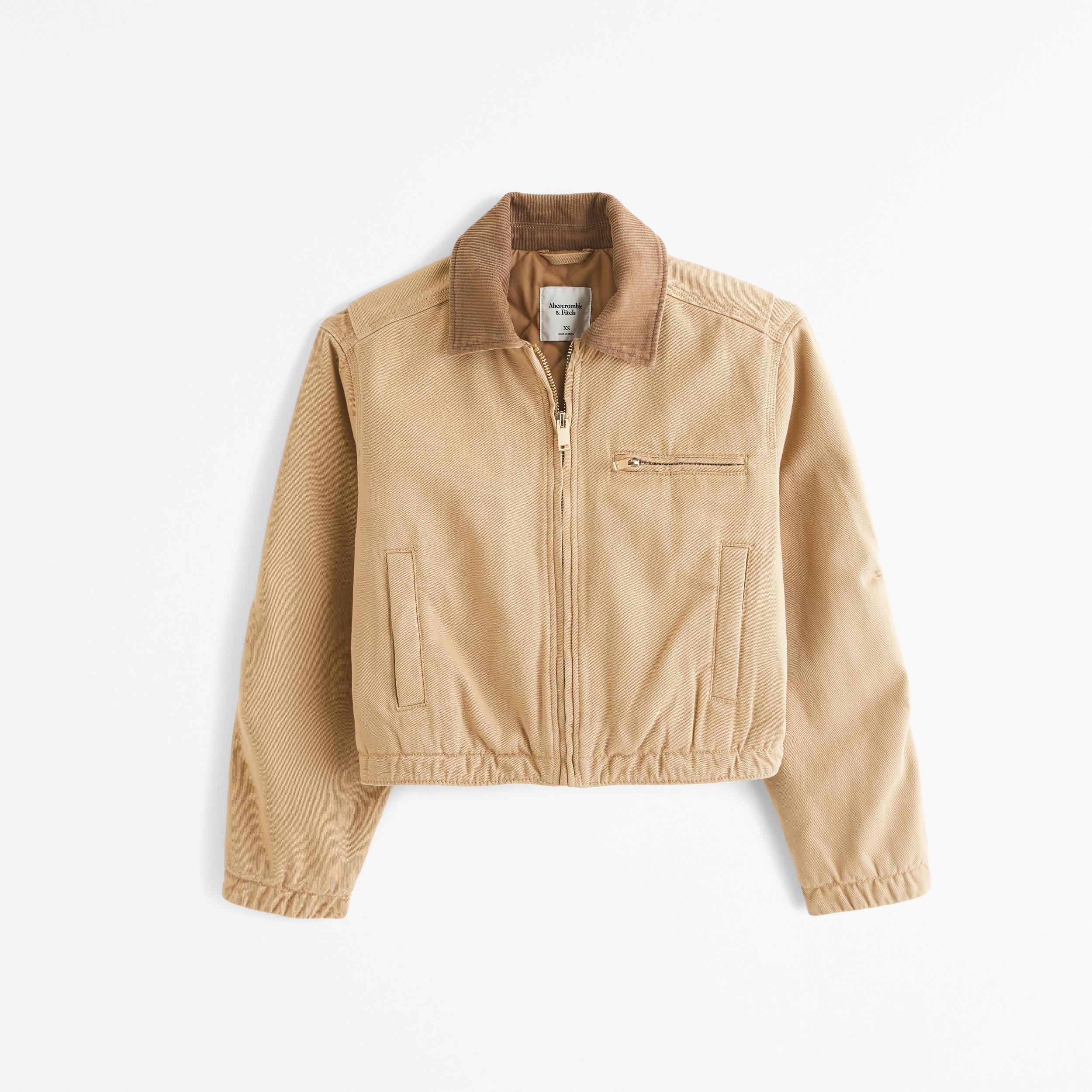 Cropped Twill Workwear Jacket Product Image