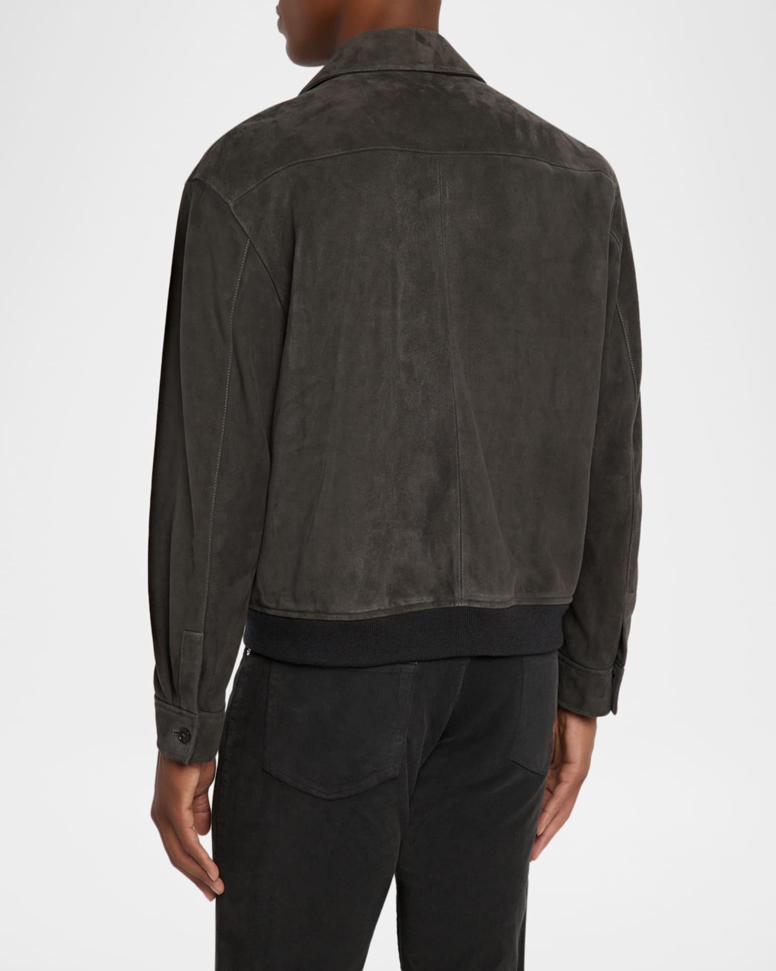 Men's Suede Bomber Jacket Product Image
