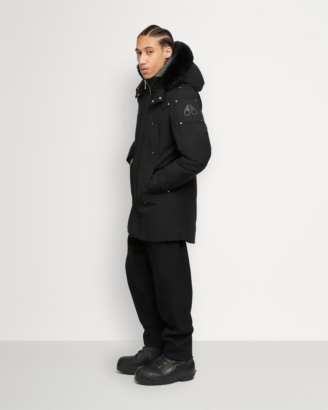 Moose knuckles Stirling Black Parka with Black Shearling Product Image
