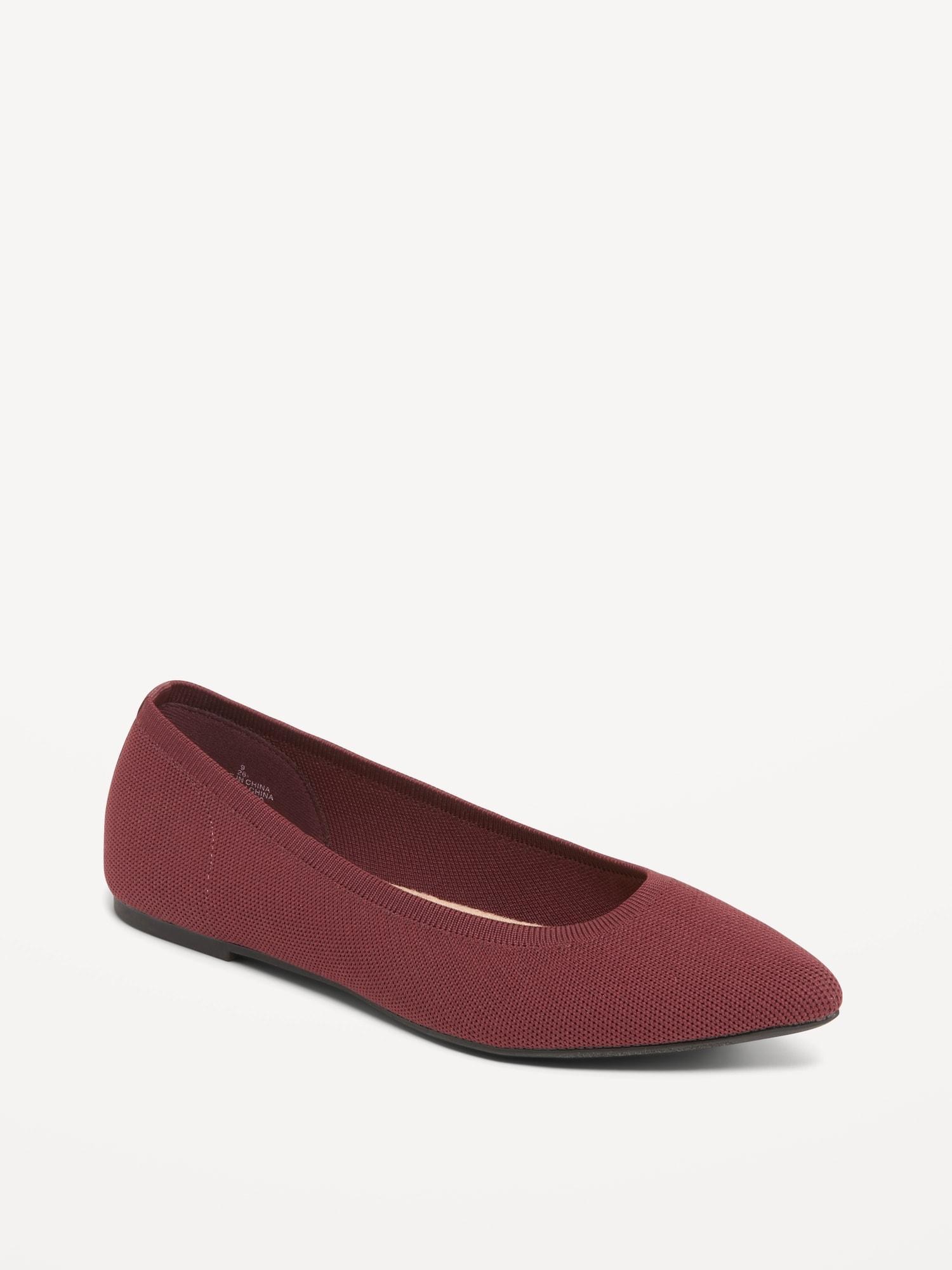 Soft-Knit Pointed-Toe Ballet Flats Product Image