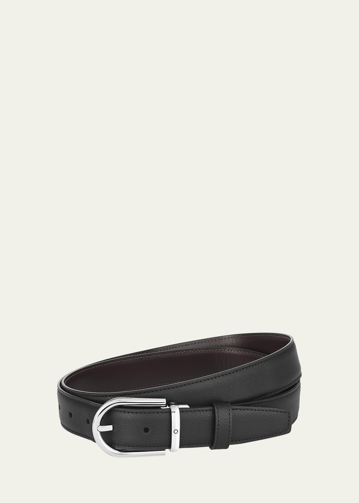 Mens Reversible Leather Buckle Belt Product Image