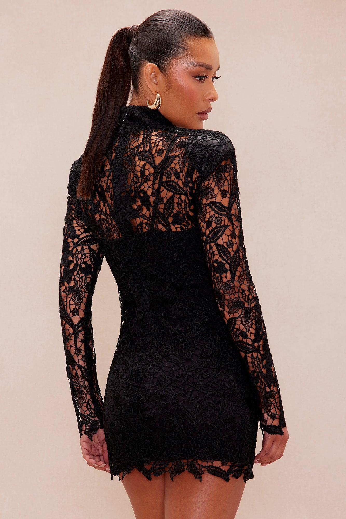 Efina Lace Mini Dress - Black Female Product Image