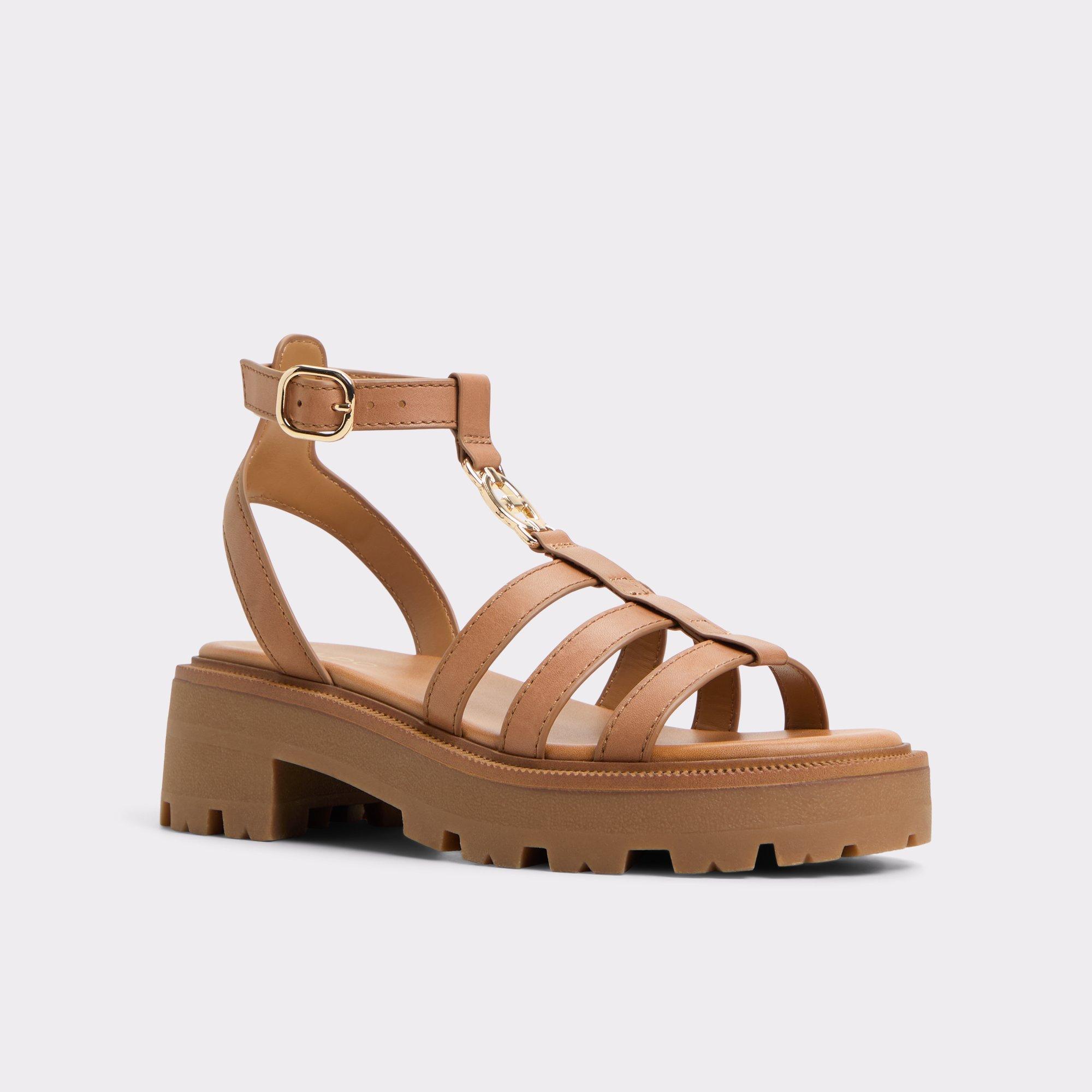 ALDO Lamington - Women's Strappy Sandal Sandals - Brown, Size 8 Product Image