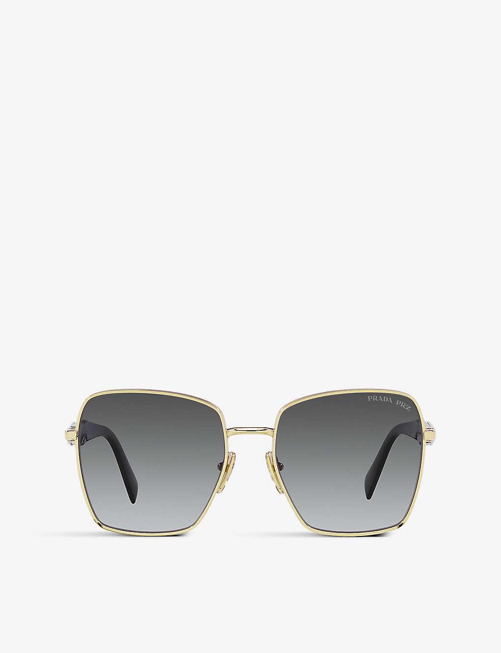 PRADA Womens Pink Pr 64zs Square-frame Metal Sunglasses Product Image