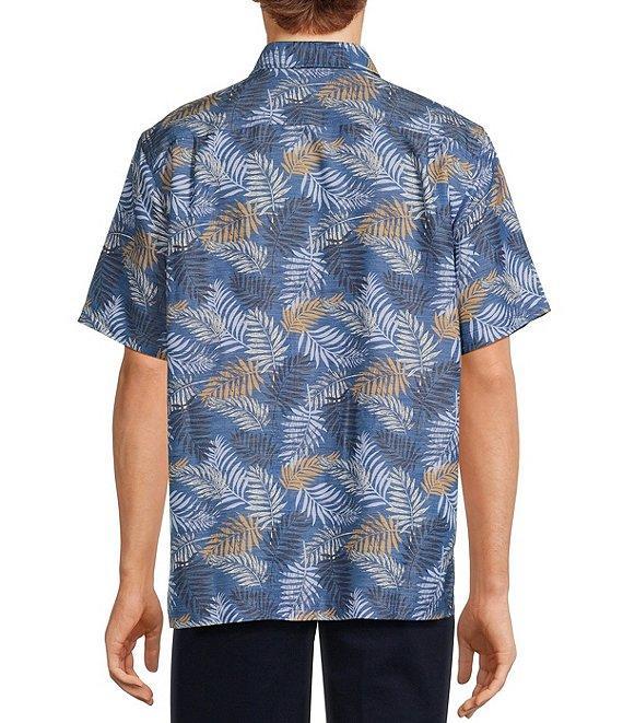Roundtree & Yorke Short Sleeve Leaf Print Sport Shirt Product Image