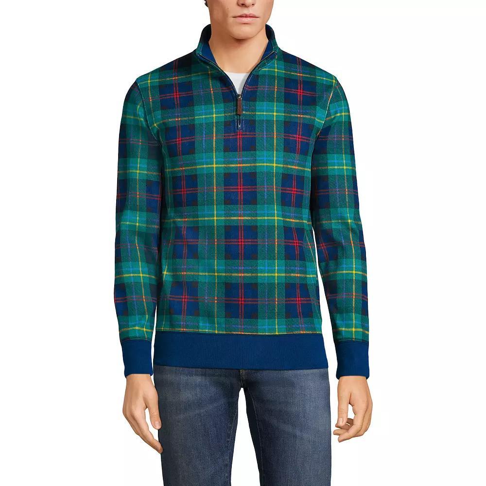 Men's Lands' End Bedford Regular-Fit Ribbed Quarter-Zip Pullover Sweater, Size: Large, Rain Blue Blue Product Image