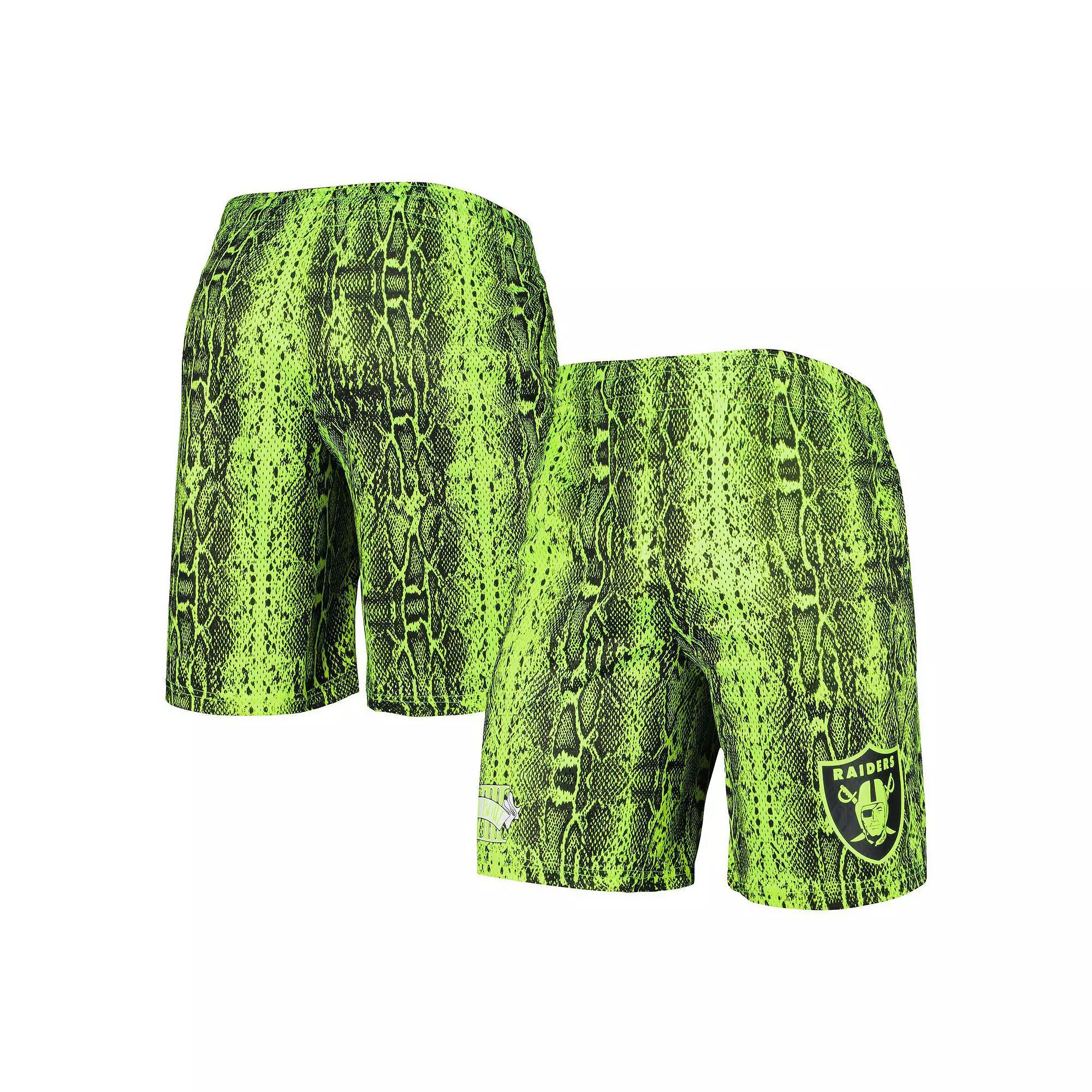 Men's New Era Neon Green Las Vegas Raiders Summer Pop Shorts, Size: Large, Lvr Brt Gr Product Image