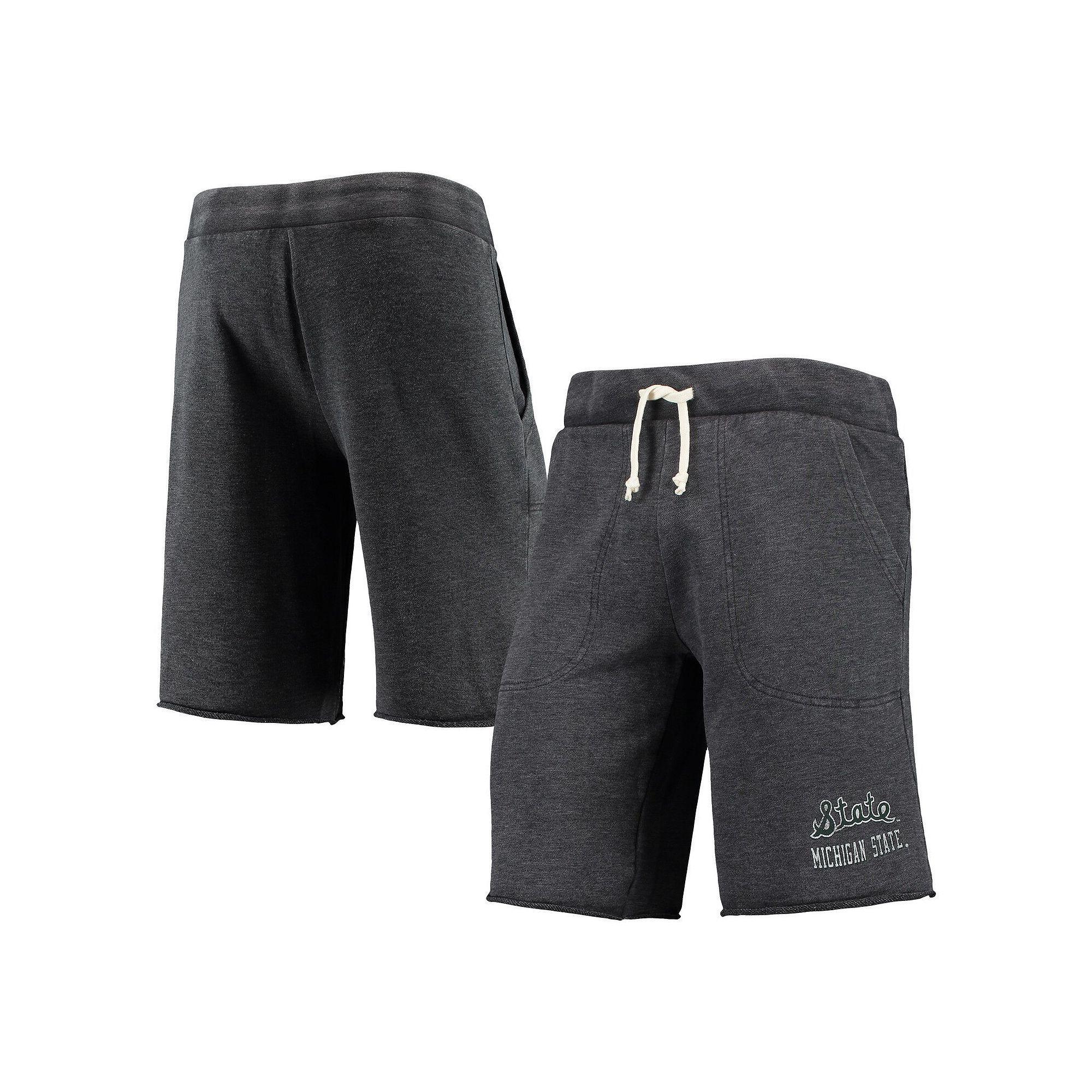 Men's Heathered Black Alternative Apparel Michigan State Spartans Victory Lounge Shorts, Size: XL, Charco Product Image