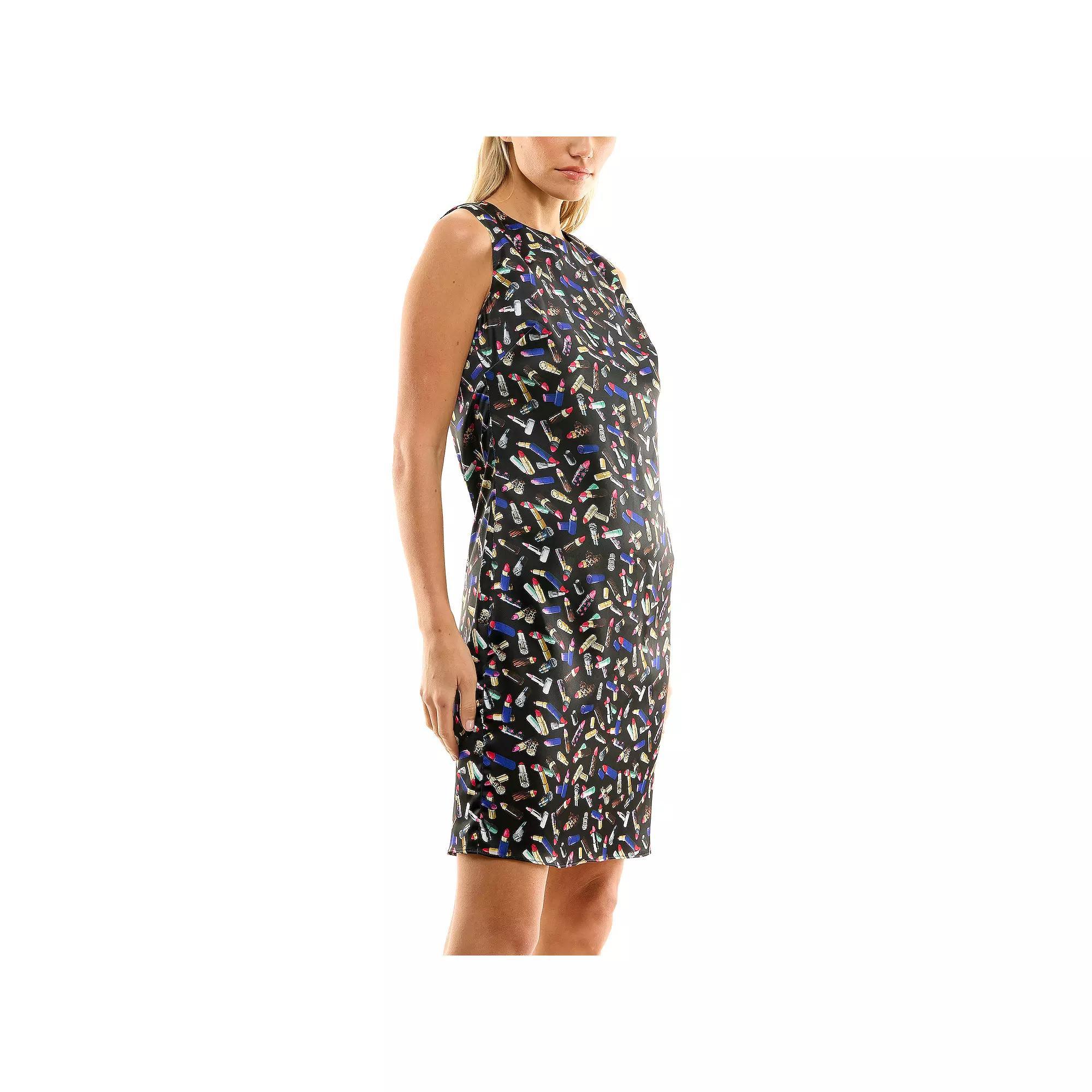 Women's Nicole Miller Printed Tank Dress, Size: 12, Lipstick Print Product Image