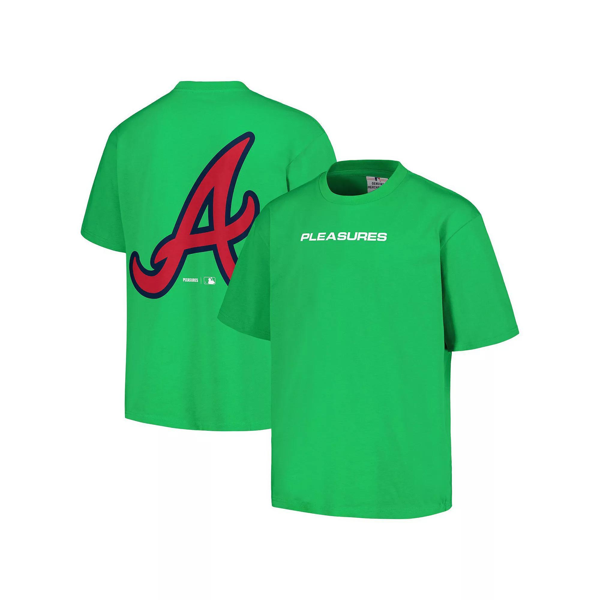 Men's PLEASURES  Green Atlanta Braves Ballpark T-Shirt, Size: Small Product Image