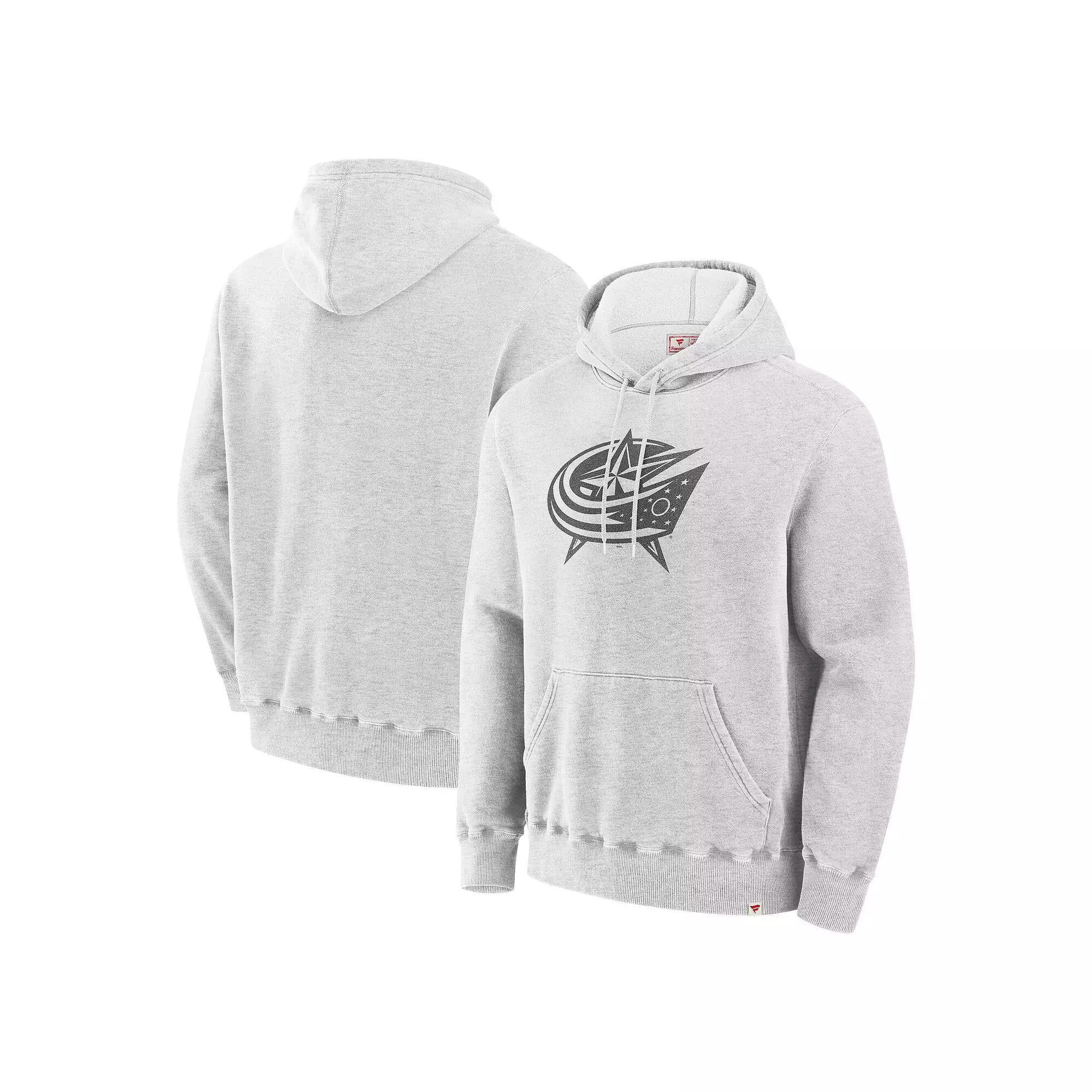 Men's Fanatics Cream Columbus Blue Jackets Pullover Hoodie, Size: Large, Beige Product Image