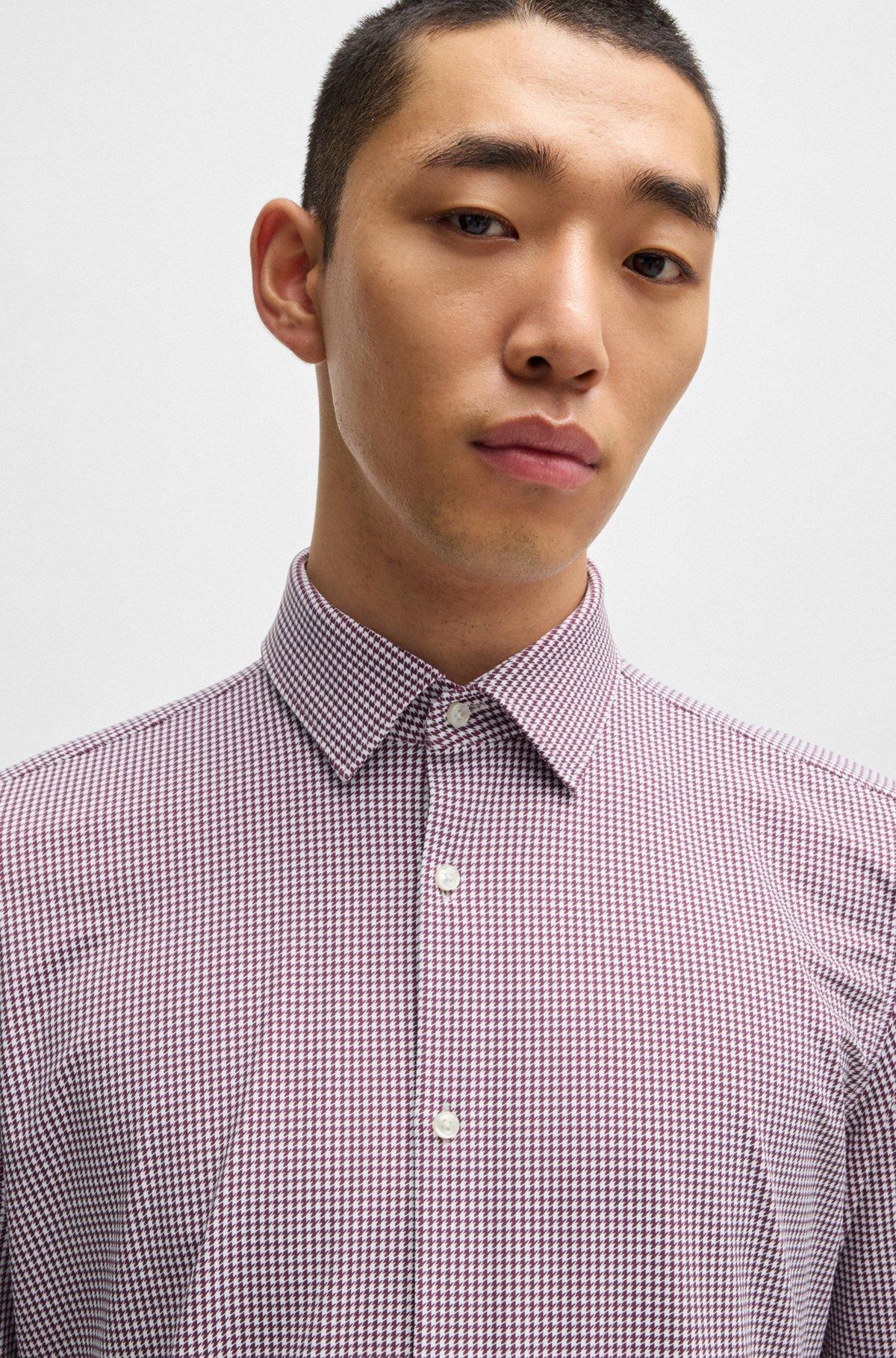 Slim-fit shirt in printed performance-stretch jersey Product Image