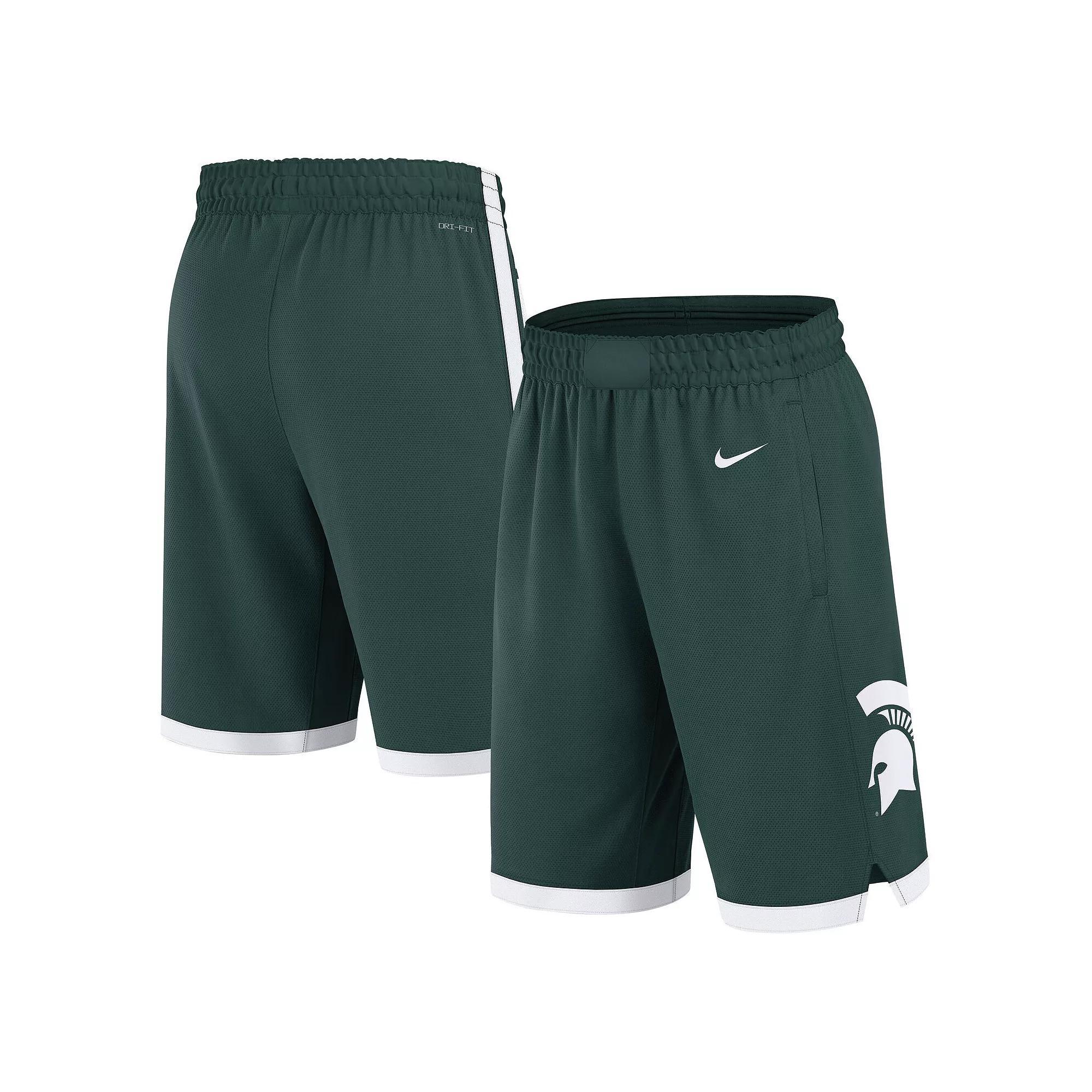 Men's Nike Green Michigan State Spartans Road Replica Performance Basketball Shorts, Size: Medium Product Image